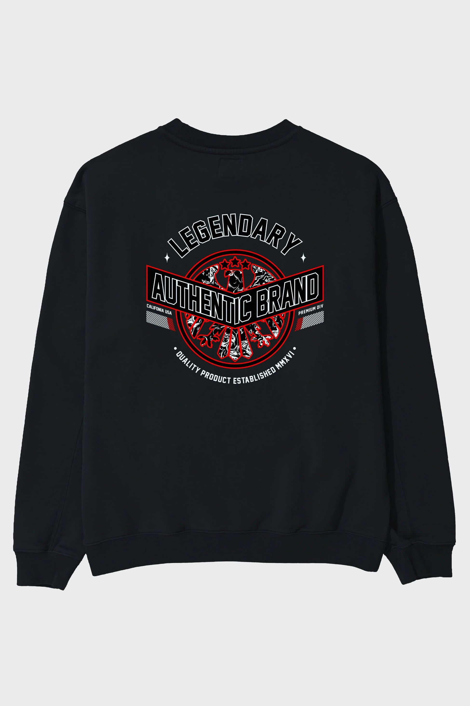 Legendary Brand Arka Baskılı Oversize Sweatshirt Erkek Kadın Unisex