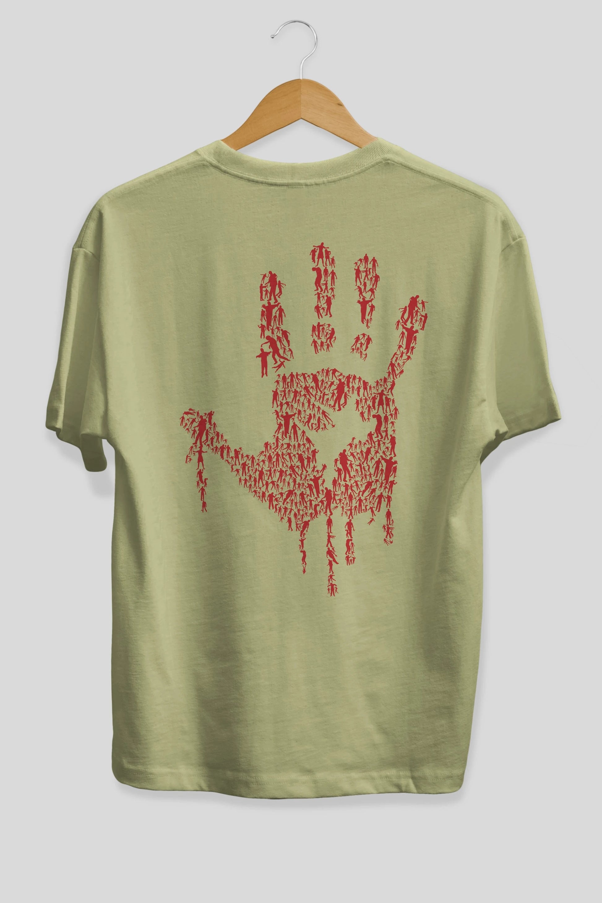 Hand Of Zombies Arka Baskılı Oversize t-shirt %100 pamuk Erkek Kadın Unisex