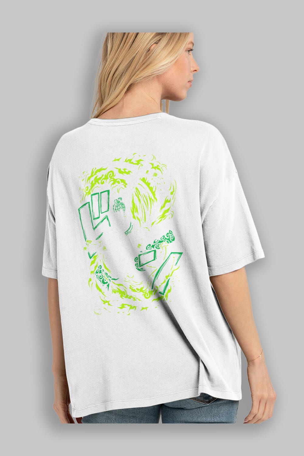 ZORO-ONE PIECE (2) Anime Arka Baskılı Oversize t-shirt Erkek Kadın Unisex