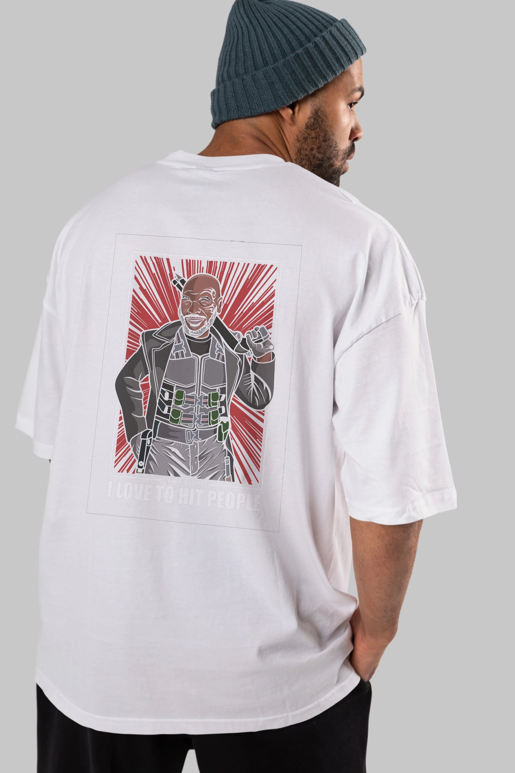 Blade Tyson Arka Baskılı Oversize t-shirt Erkek Kadın Unisex %100 Pamuk tişort