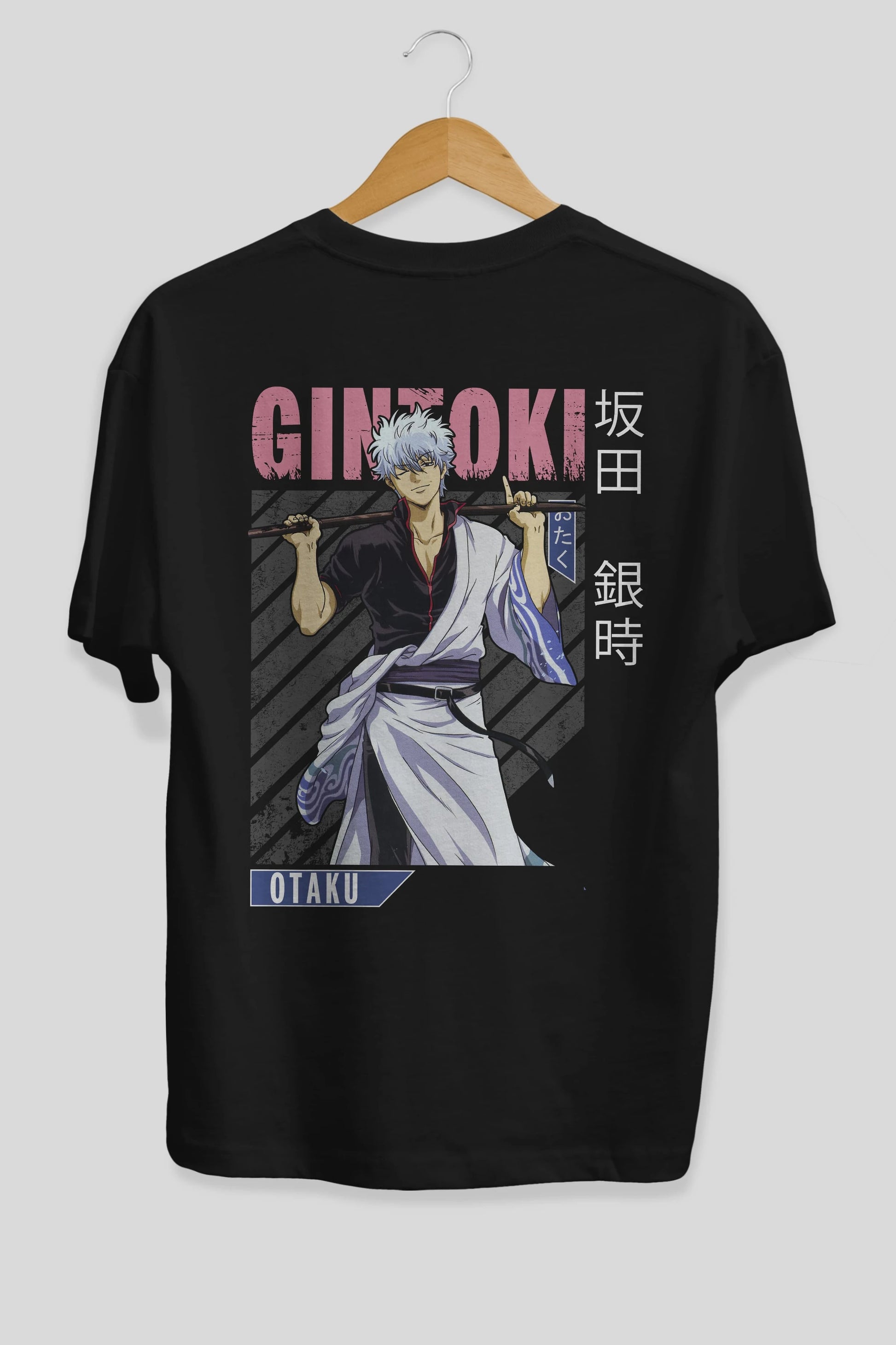 Gintoki Sakata GINTAMA 3 Anime Arka Baskılı Oversize t-shirt Erkek Kadın Unisex