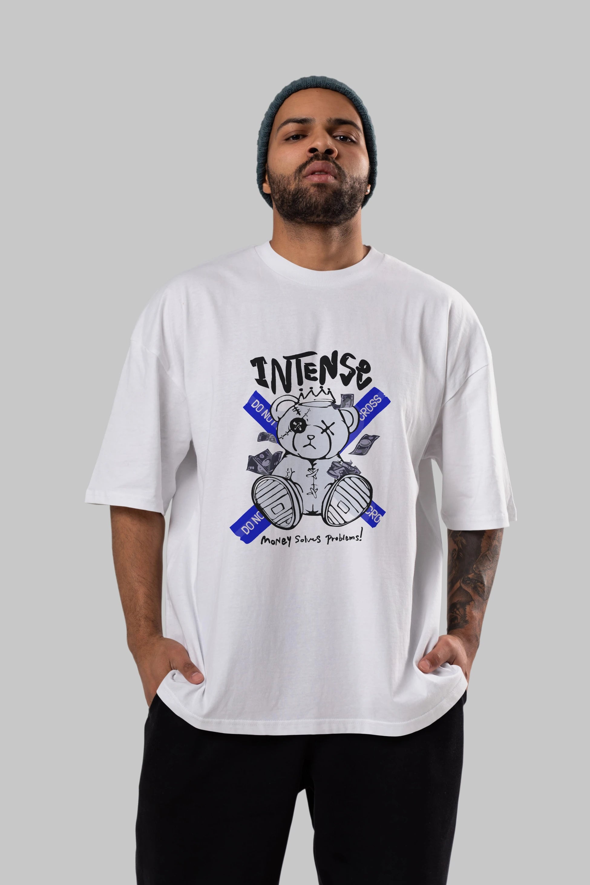 Teddy Bear intense Ön Baskılı Oversize t-shirt Erkek Kadın Unisex