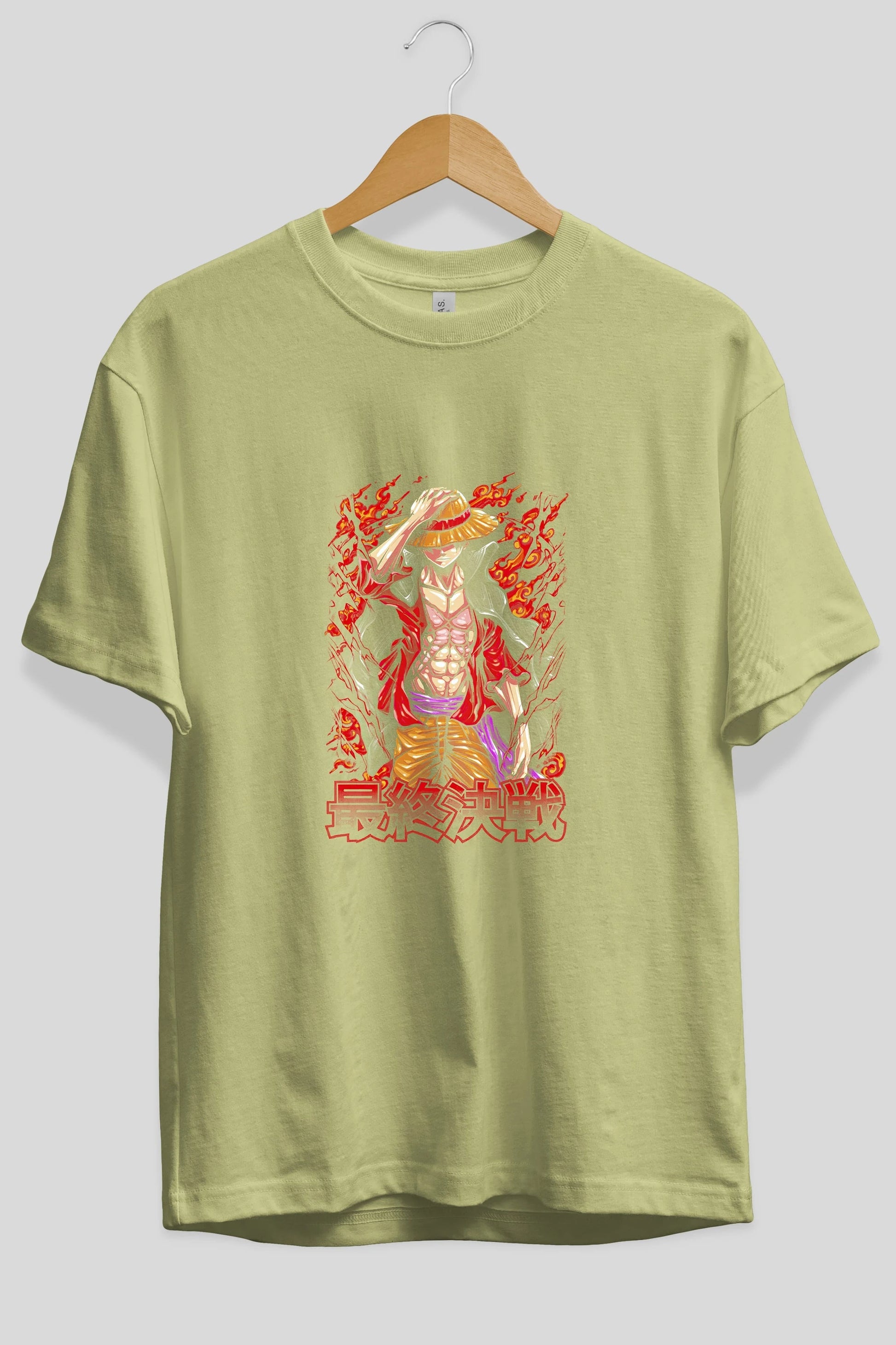MONKEY D. LUFFY (3) Anime Ön Baskılı Oversize t-shirt %100 pamuk Erkek Kadın Unisex