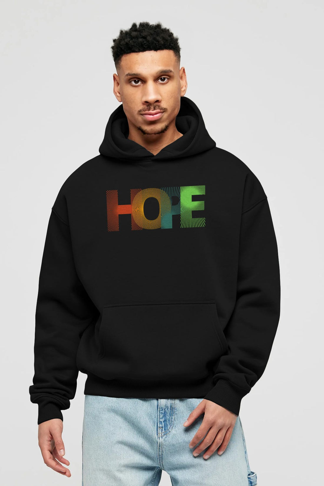 Hope Ön Baskılı Oversize Hoodie Kapüşonlu Sweatshirt Erkek Kadın Unisex