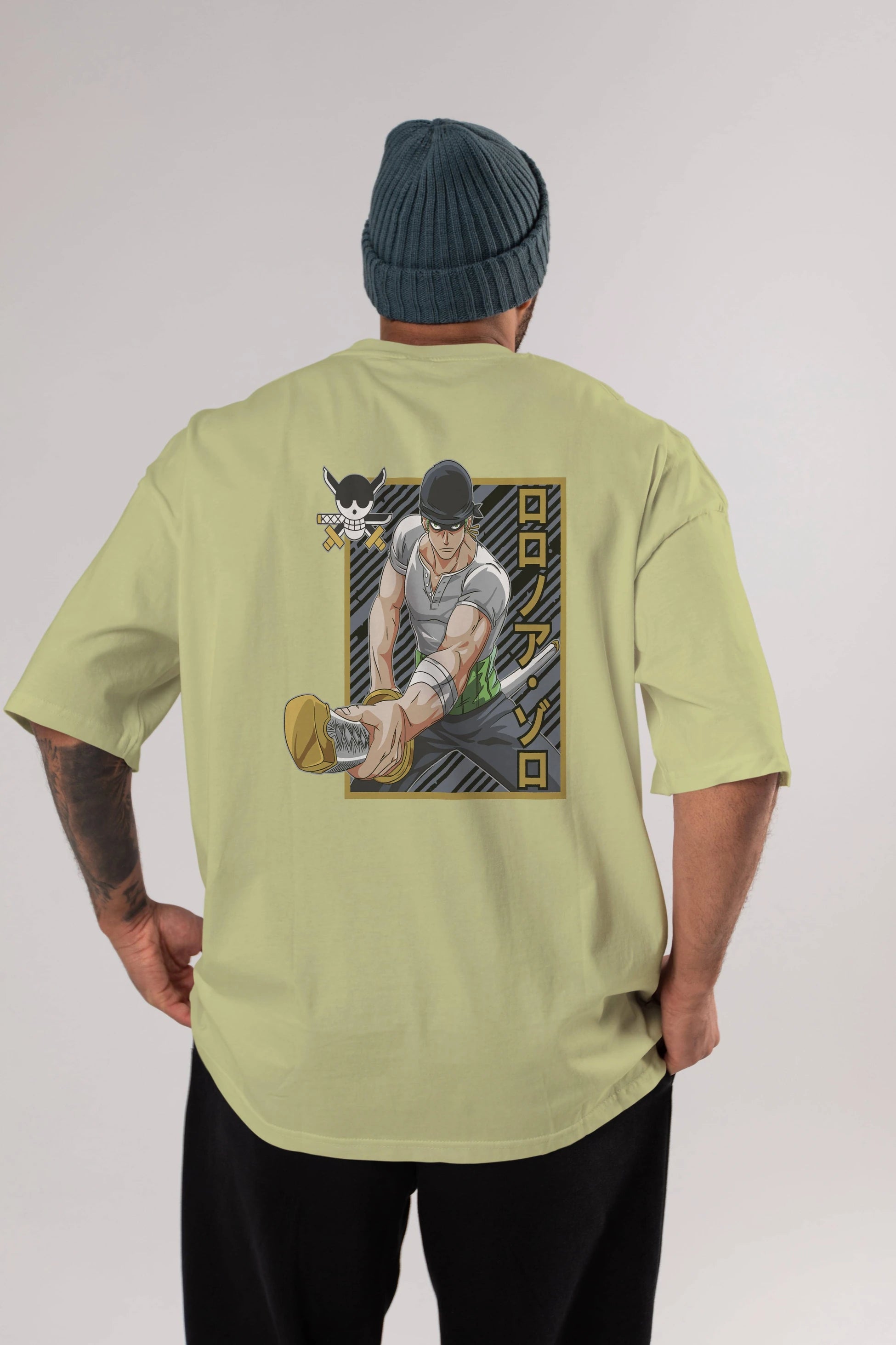 RORONOA ZORO Anime Arka Baskılı Oversize t-shirt Erkek Kadın Unisex