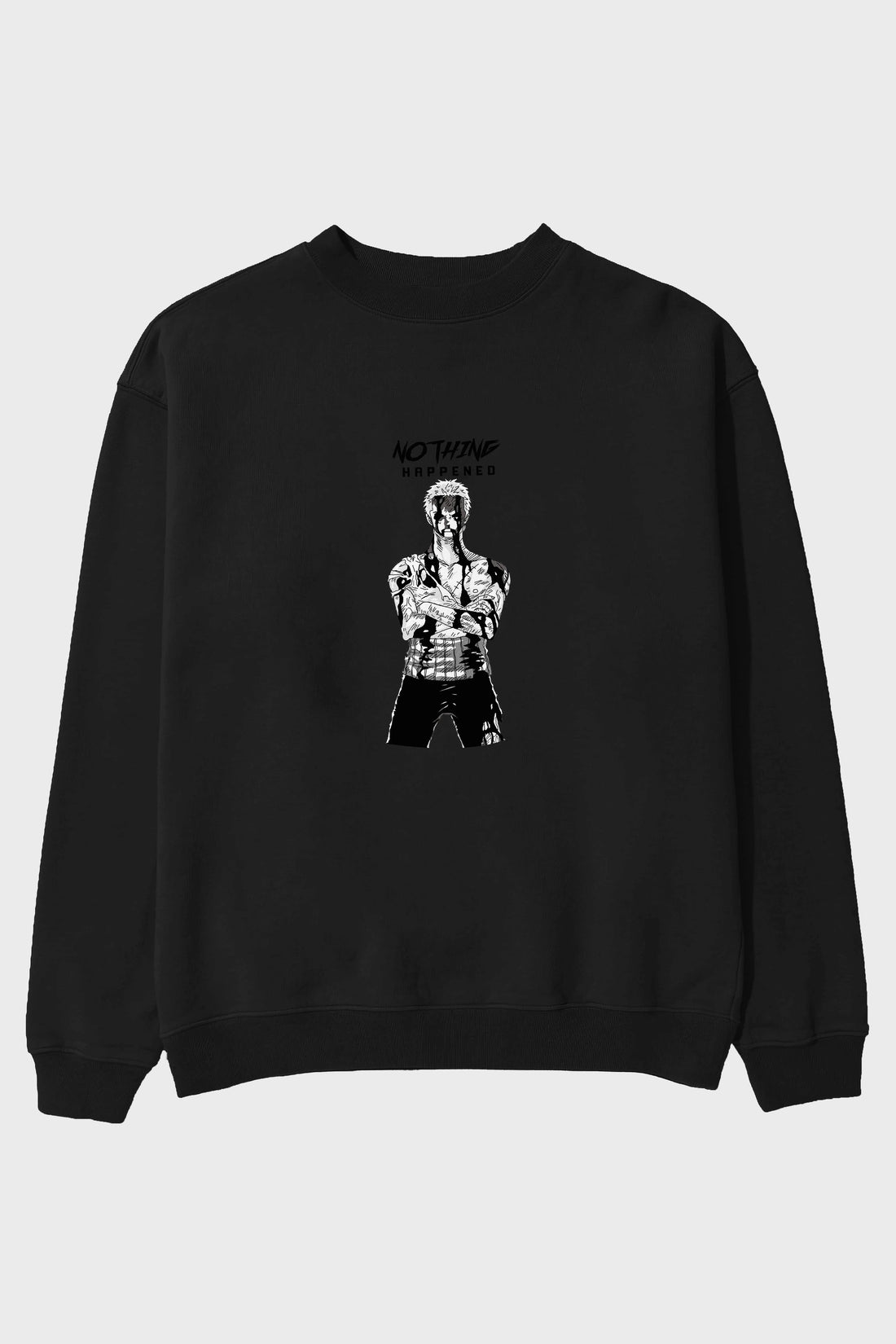 Roronoa Zoro 3 Ön Baskılı Anime Oversize Sweatshirt Erkek Kadın Unisex