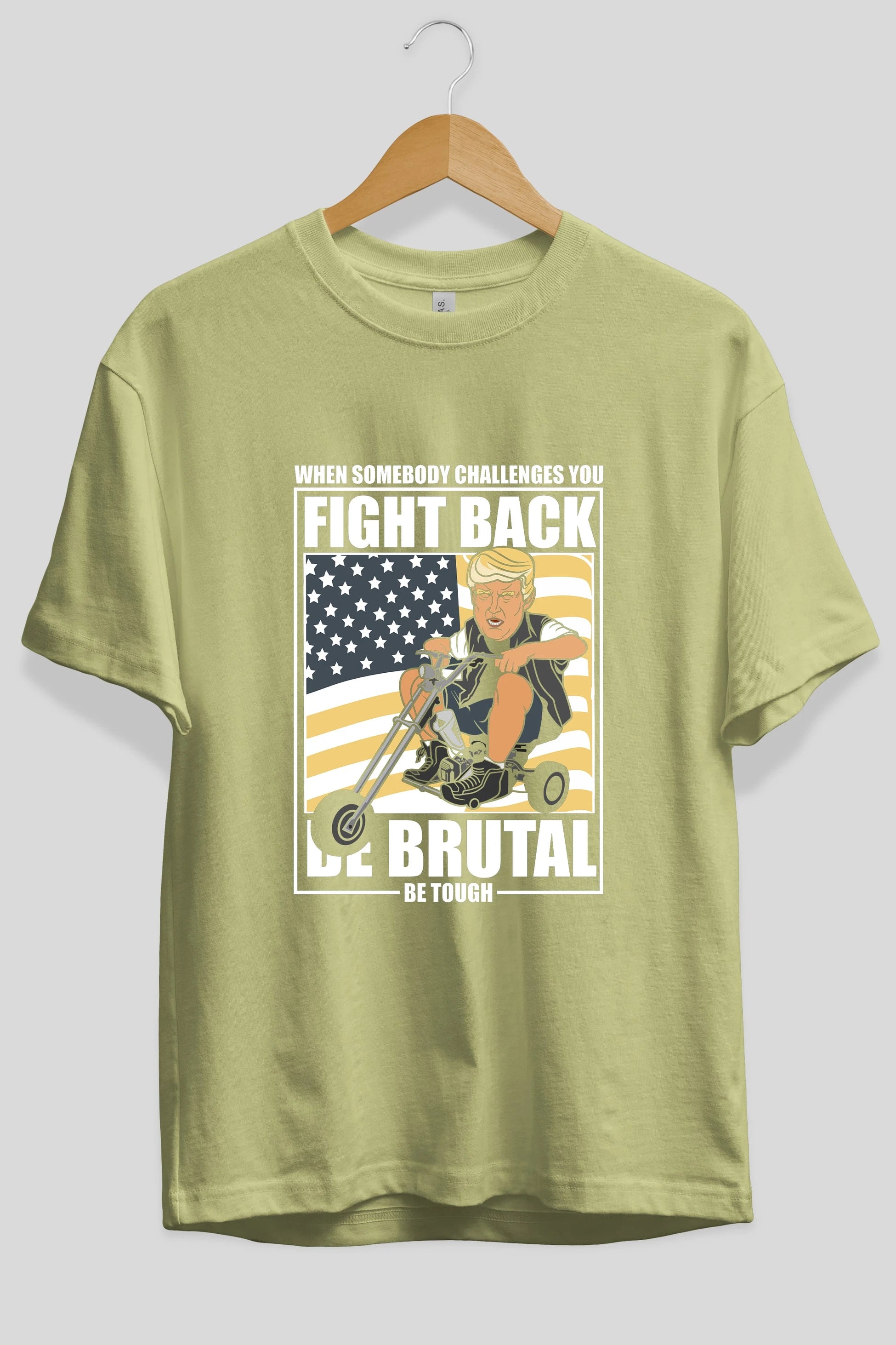 Trump Biker Ön Baskılı Oversize t-shirt Erkek Kadın Unisex %100 Pamuk tişort