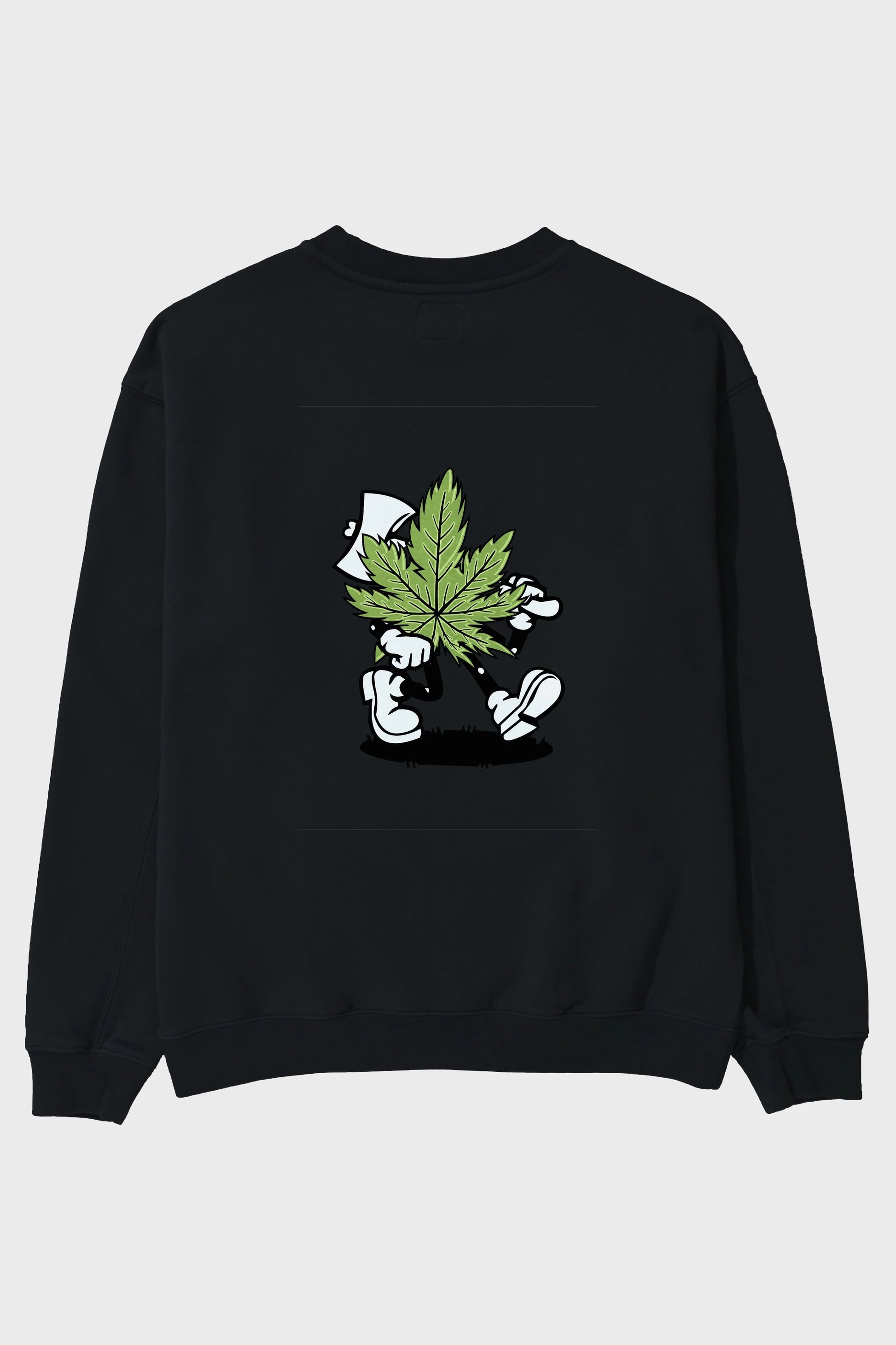 Weed Arka Baskılı Oversize Sweatshirt Erkek Kadın Unisex