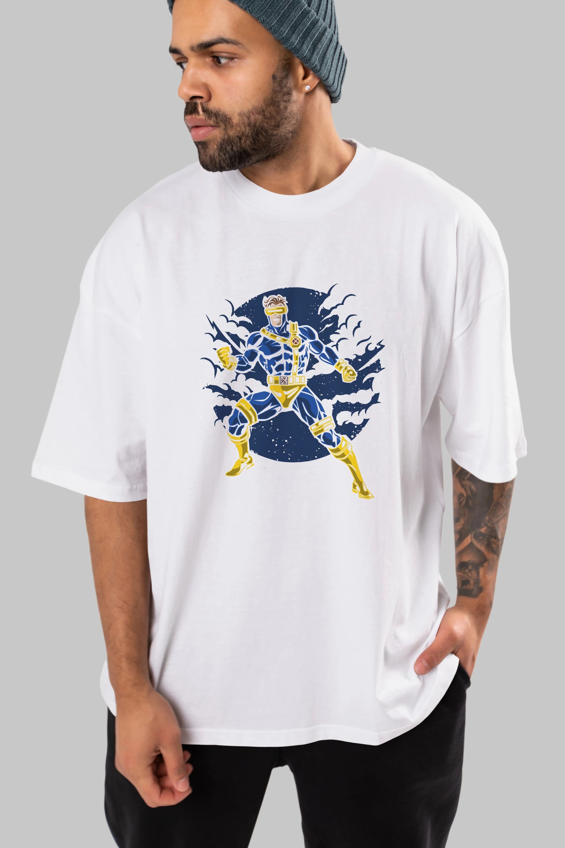 CYCLOPS Ön Baskılı Oversize t-shirt Erkek Kadın Unisex %100 Pamuk tişort