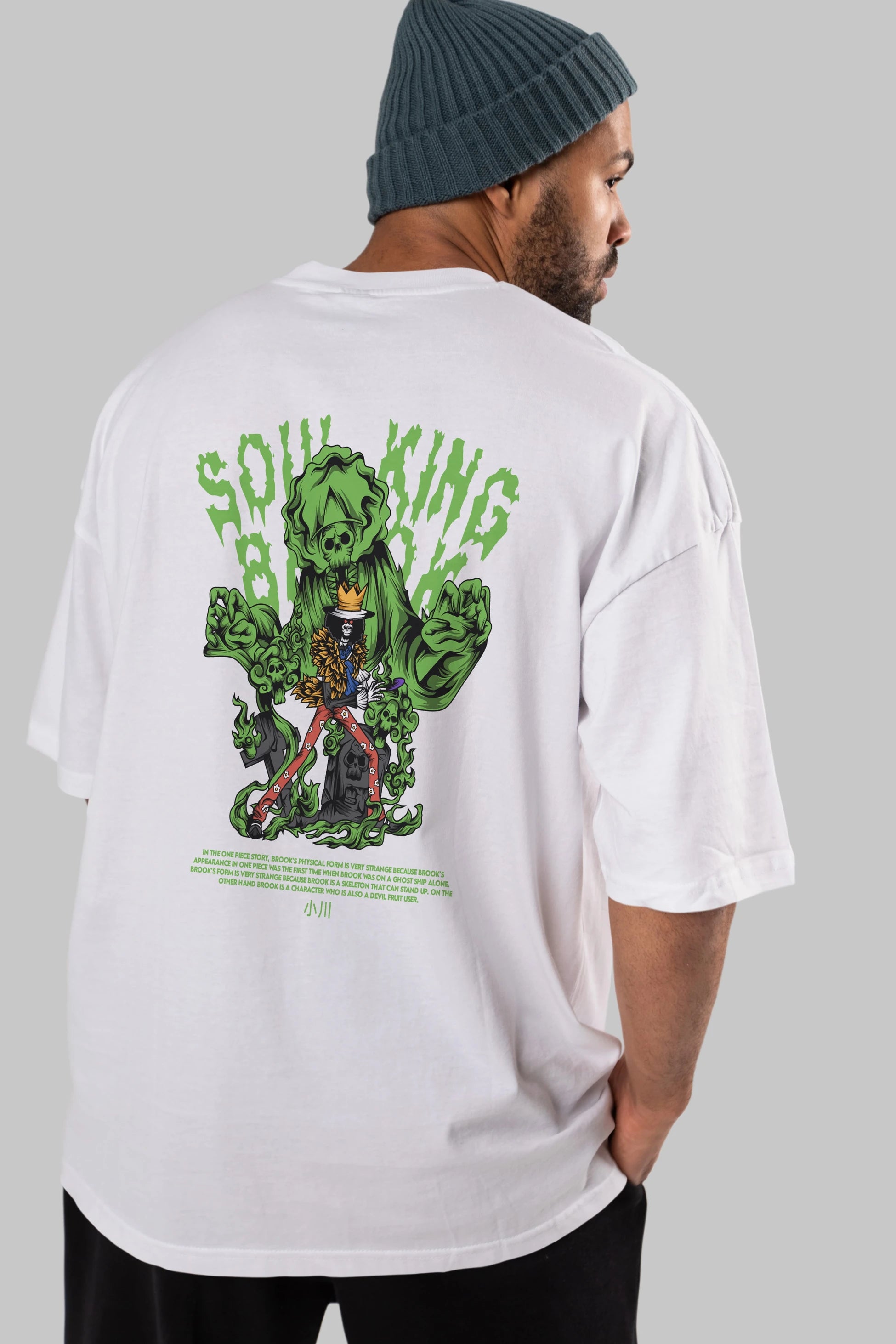 Soul King Brook Anime Arka Baskılı Oversize t-shirt Erkek Kadın Unisex
