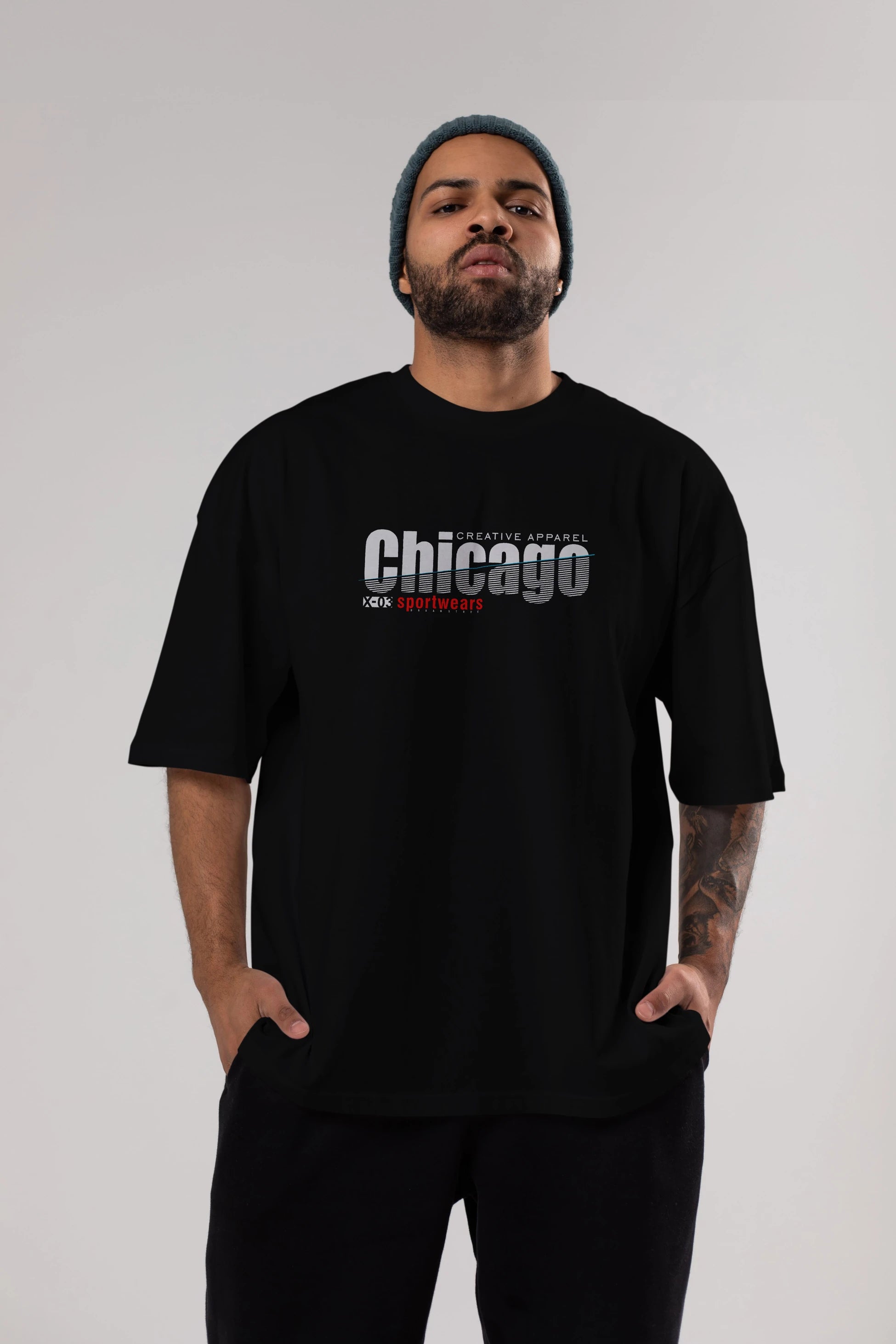Chicago Sport Ön Baskılı Oversize t-shirt Erkek Kadın Unisex
