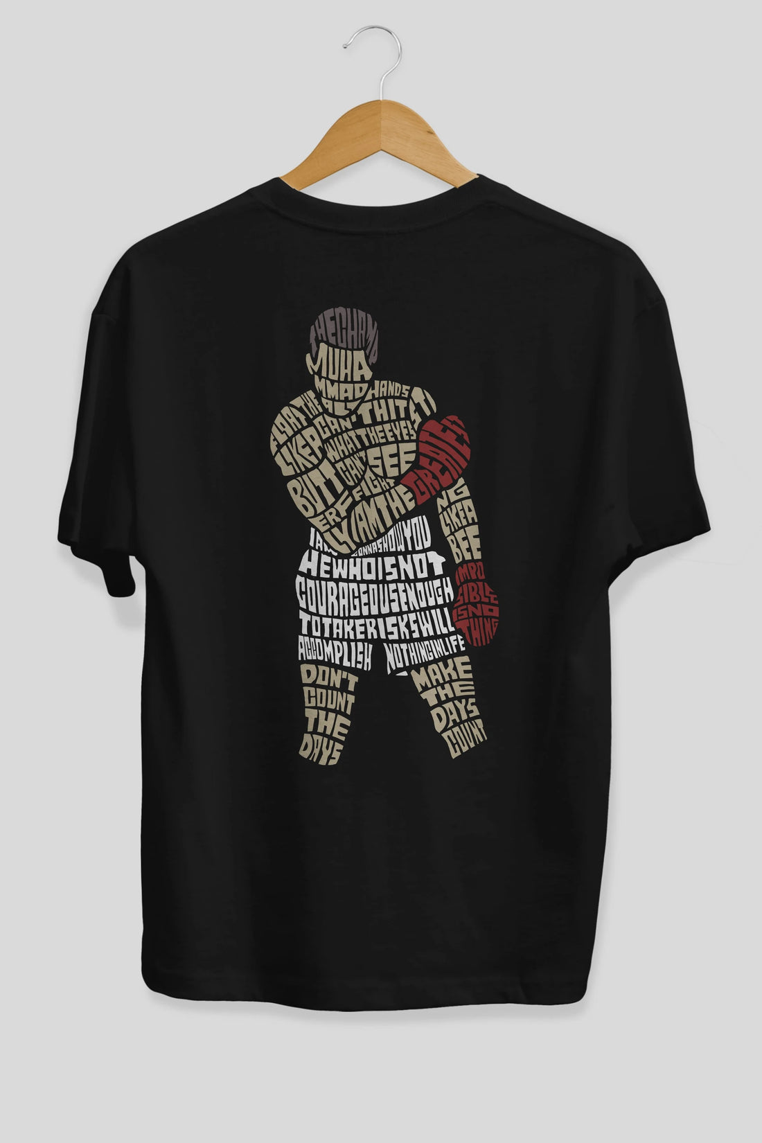 The Champ Muhammad Ali Arka Baskılı Oversize t-shirt %100 pamuk Erkek Kadın Unisex