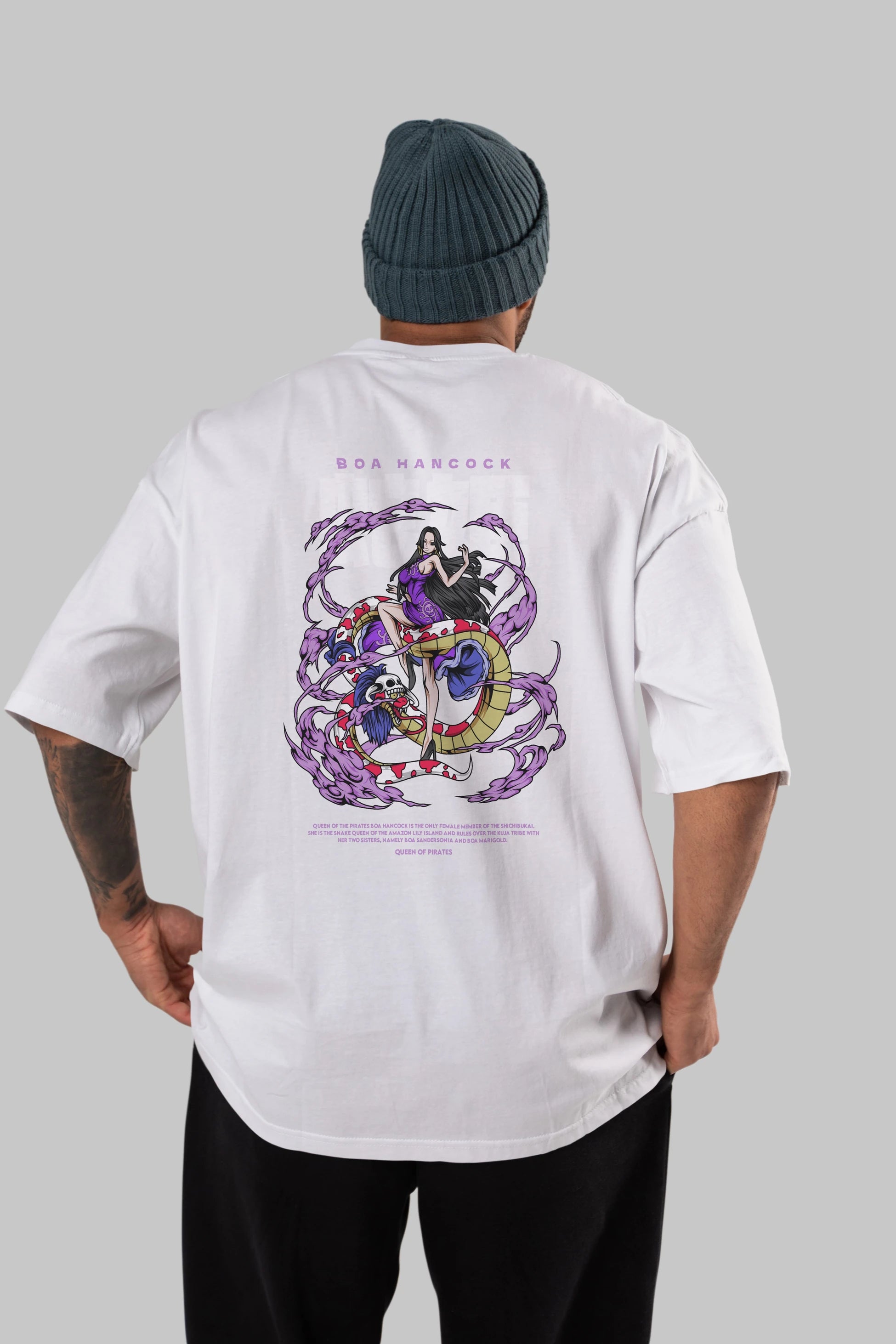 Boa Hancock Anime Arka Baskılı Oversize t-shirt Erkek Kadın Unisex