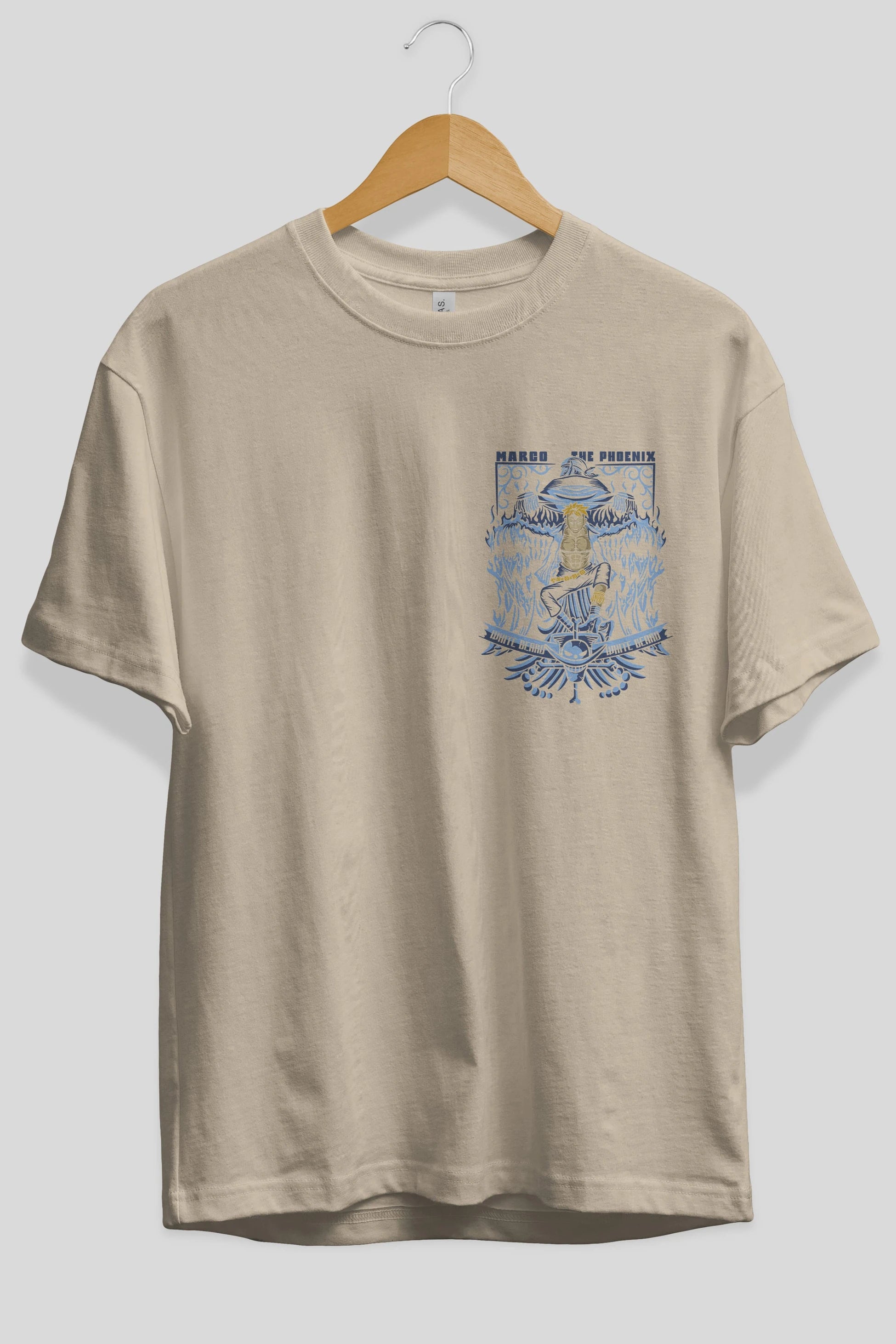 MARCO EL FENIX One Piece Ön Sol Baskılı Oversize t-shirt Erkek Kadın Unisex %100 Pamuk Bisiklet Yaka tişort