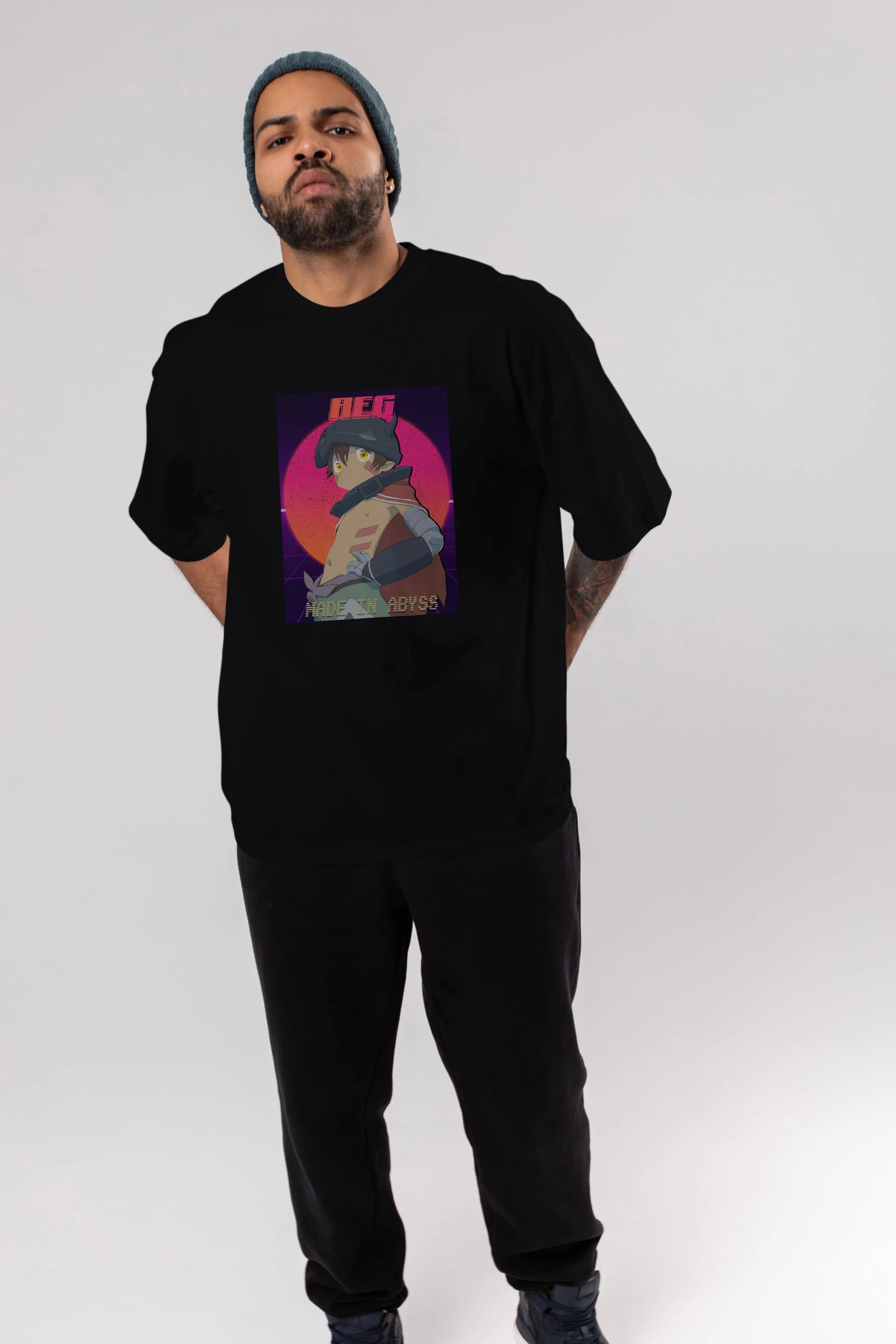 Reg 7 Anime Ön Baskılı Oversize t-shirt %100 pamuk Erkek Kadın Unisex