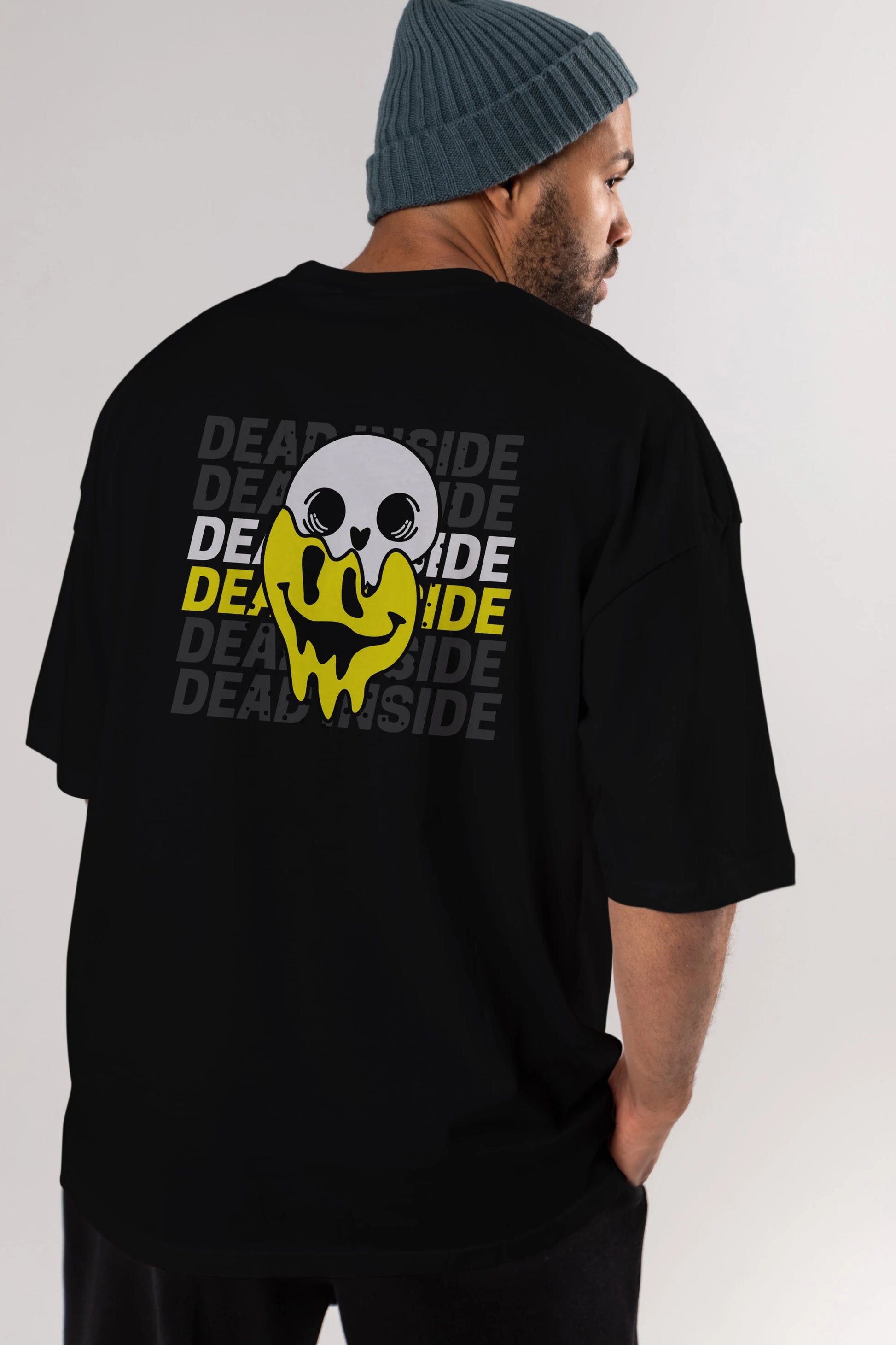 Dead Inside Yazılı Arka Baskılı Oversize t-shirt Erkek Kadın Unisex