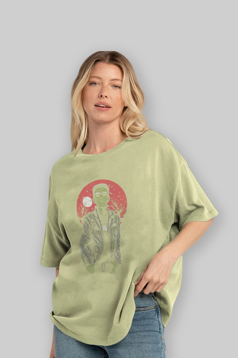 Frank Ön Baskılı Oversize t-shirt Erkek Kadın Unisex %100 Pamuk tişort