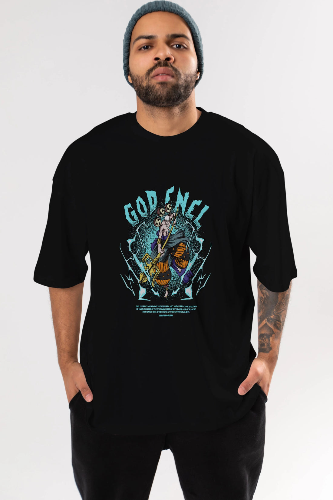 Eneru Anime Ön Baskılı Oversize t-shirt %100 pamuk Erkek Kadın Unisex