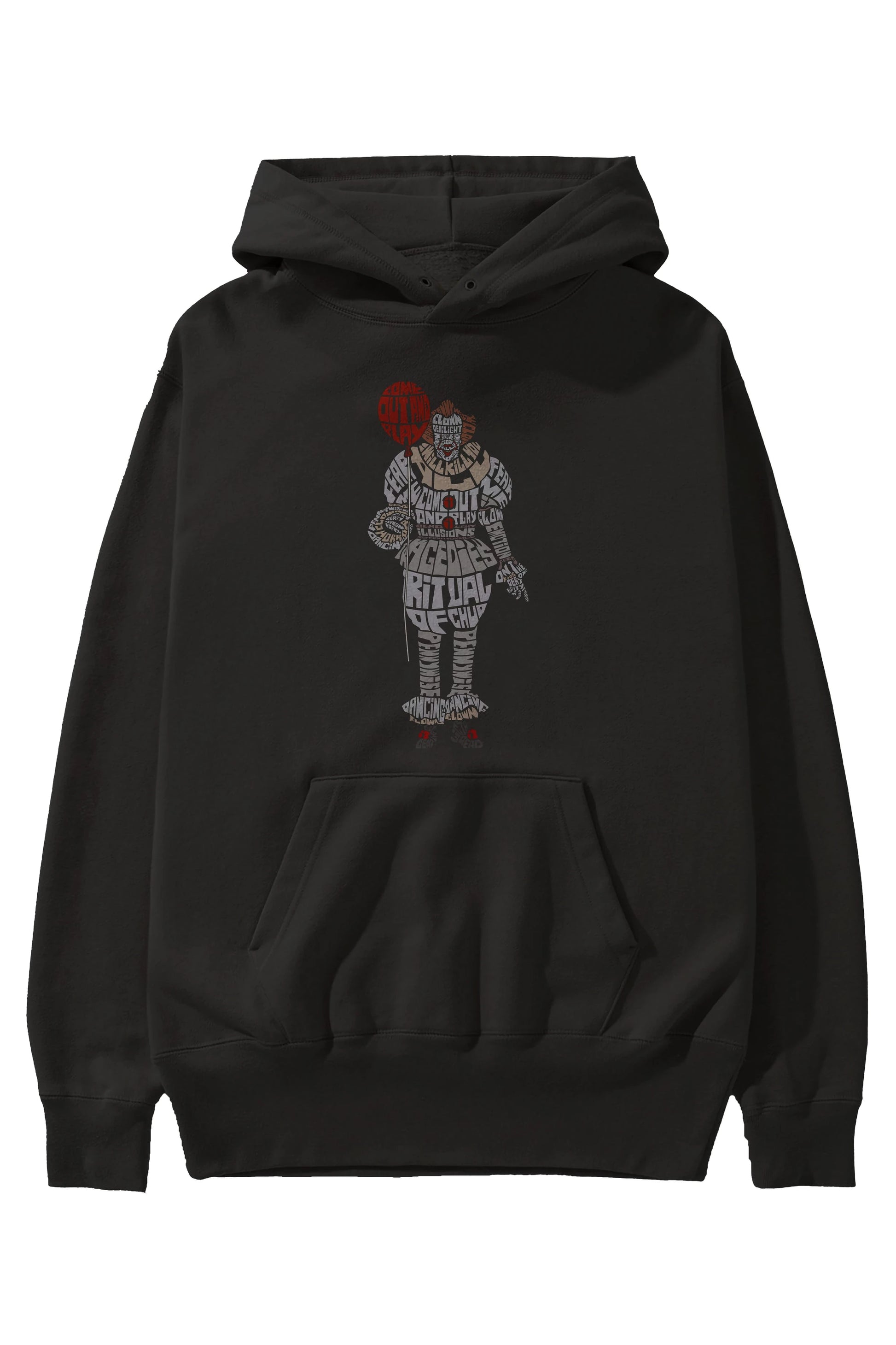 It Ön Baskılı Hoodie Oversize Kapüşonlu Sweatshirt Erkek Kadın Unisex