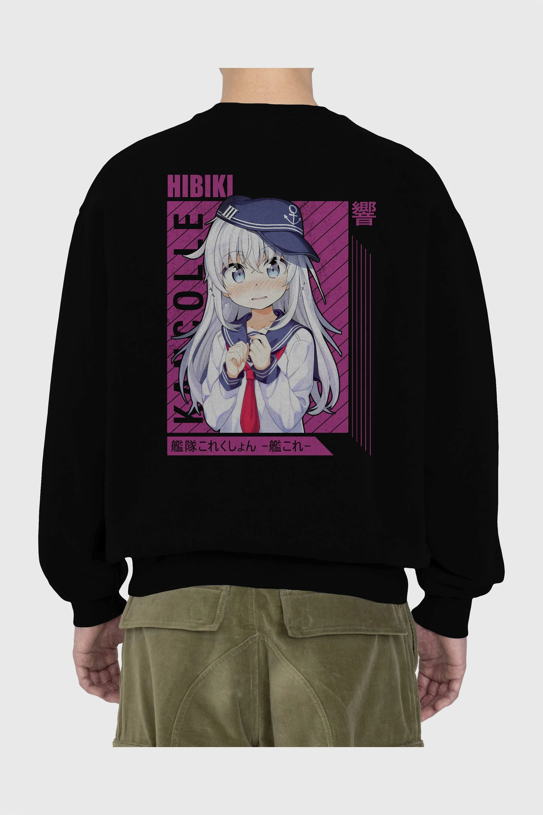 Hibiki 4 Anime Arka Baskılı Oversize Sweatshirt Erkek Kadın Unisex