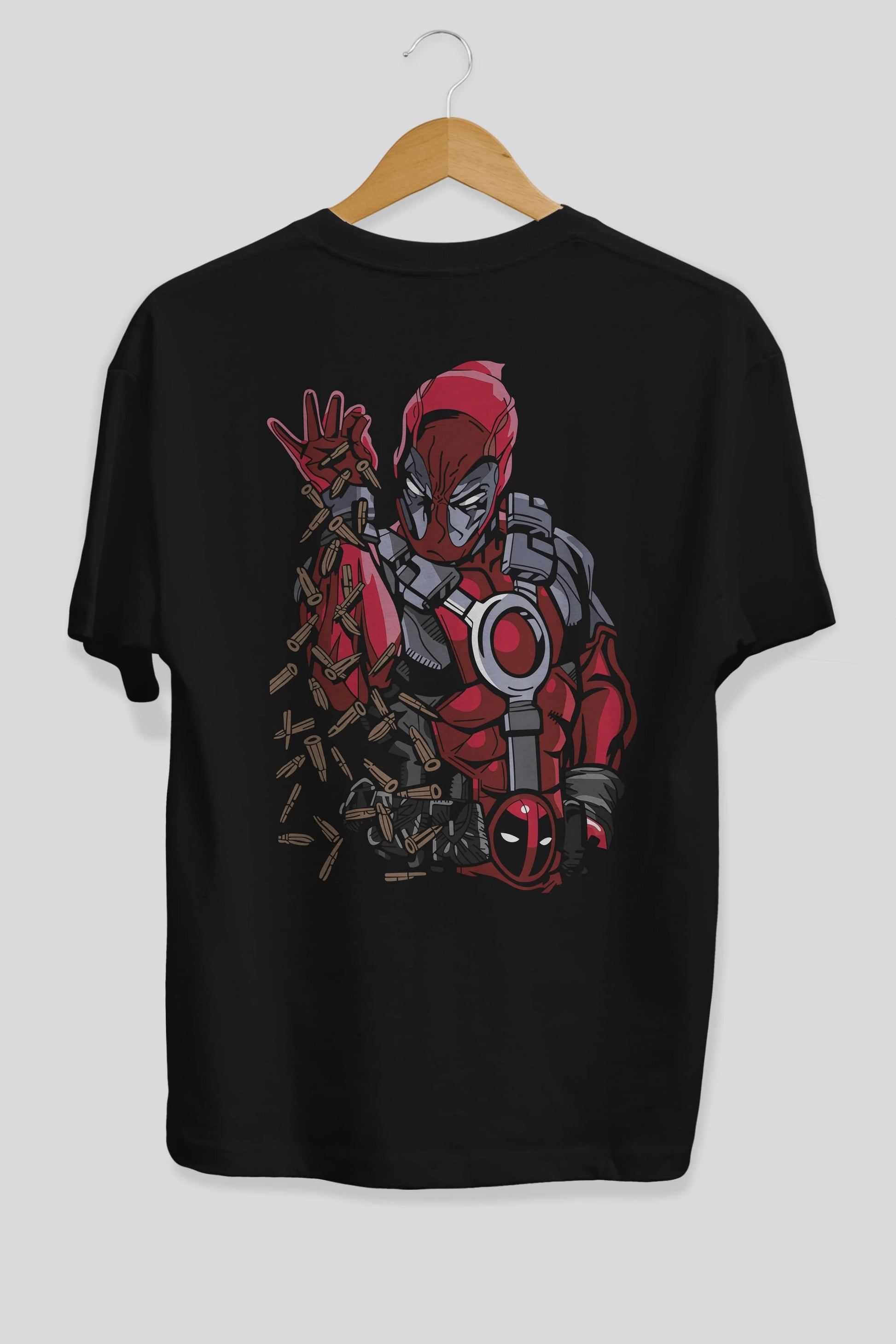 Deadpool (2) Arka Baskılı Oversize t-shirt Erkek Kadın Unisex %100 Pamuk Bisiklet Yaka tişort