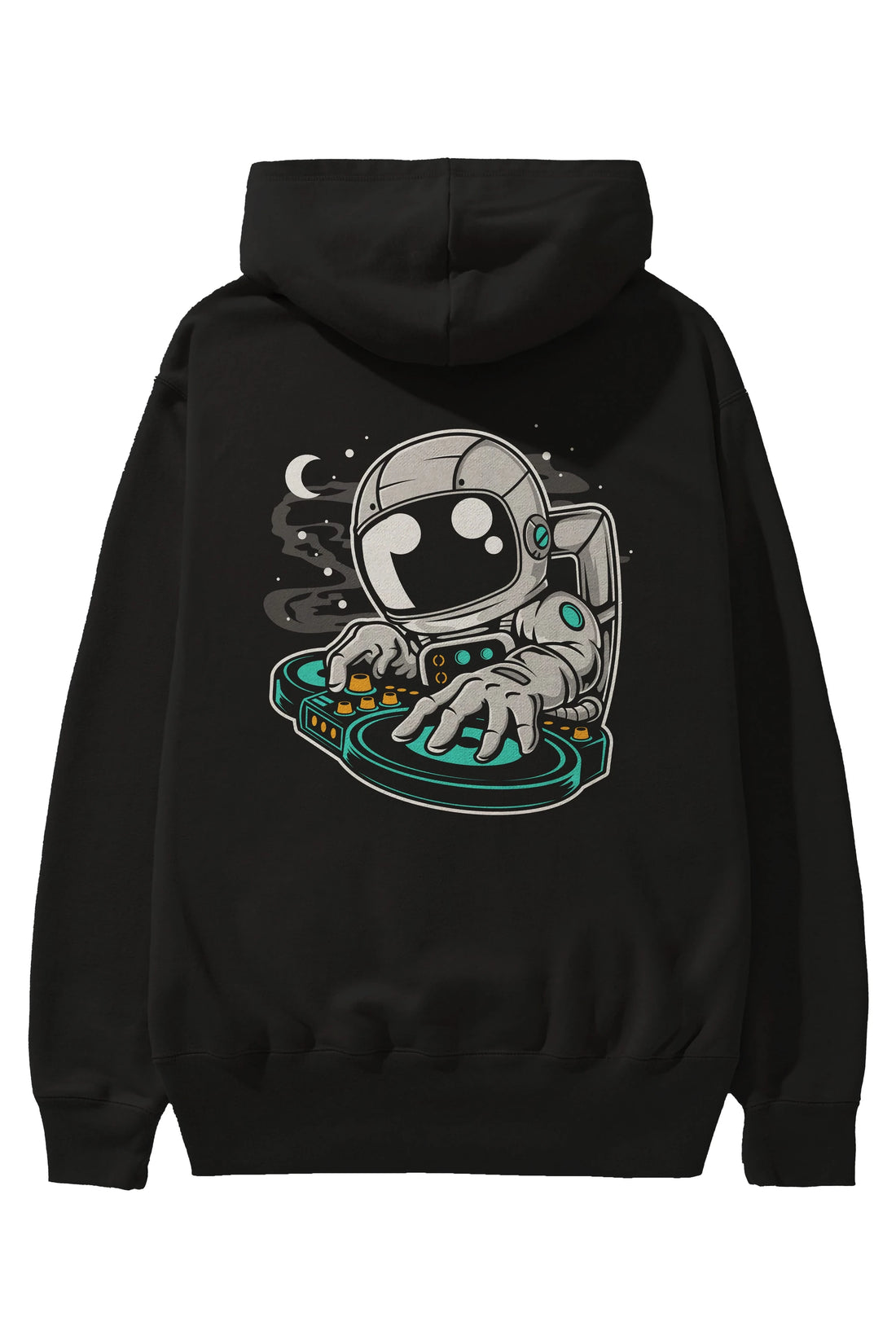 Astronaut DJ Arka Baskılı Hoodie Oversize Kapüşonlu Sweatshirt Erkek Kadın Unisex