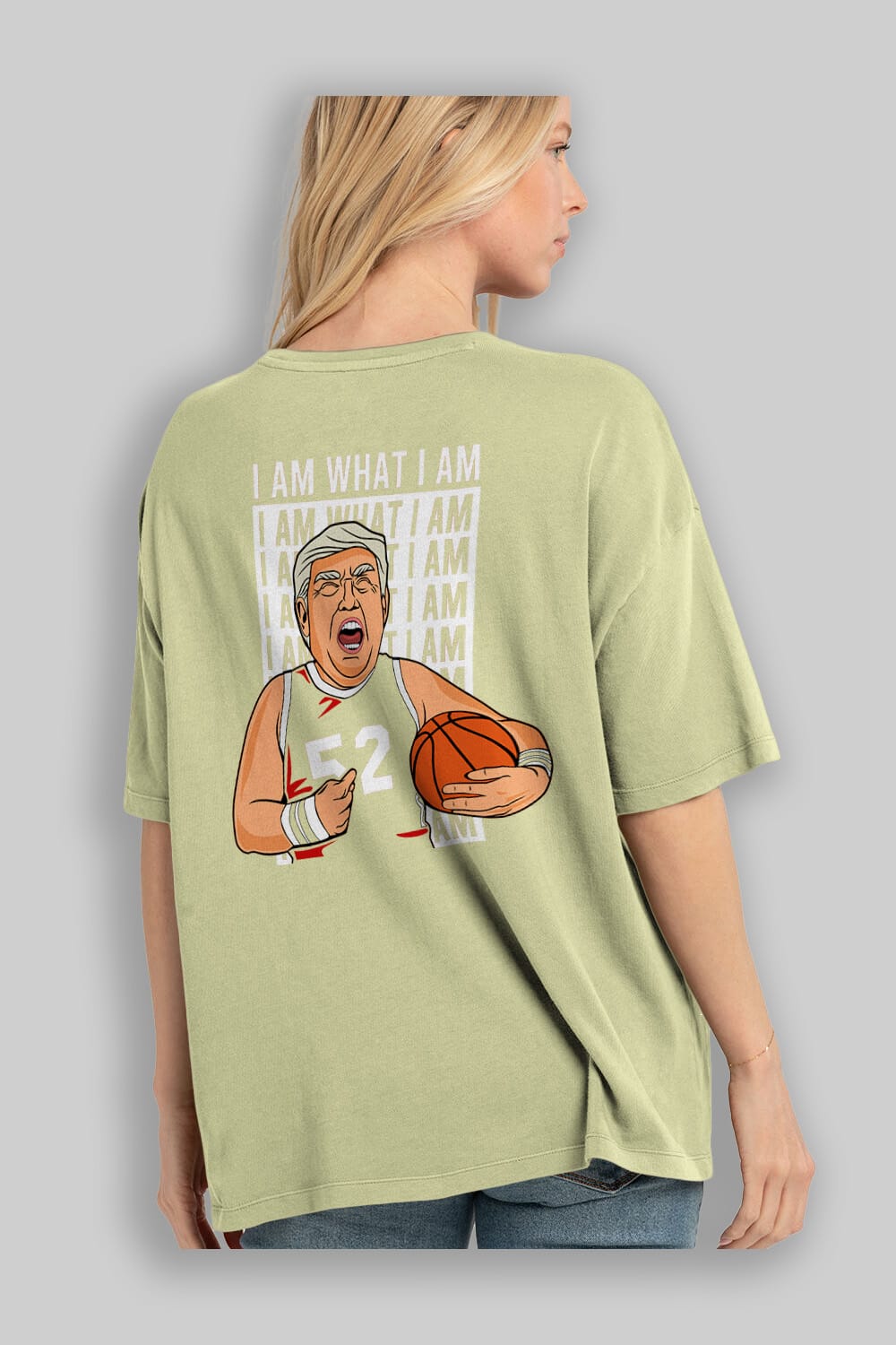Trump Basketball Arka Baskılı Oversize t-shirt Erkek Kadın Unisex %100 Pamuk tişort