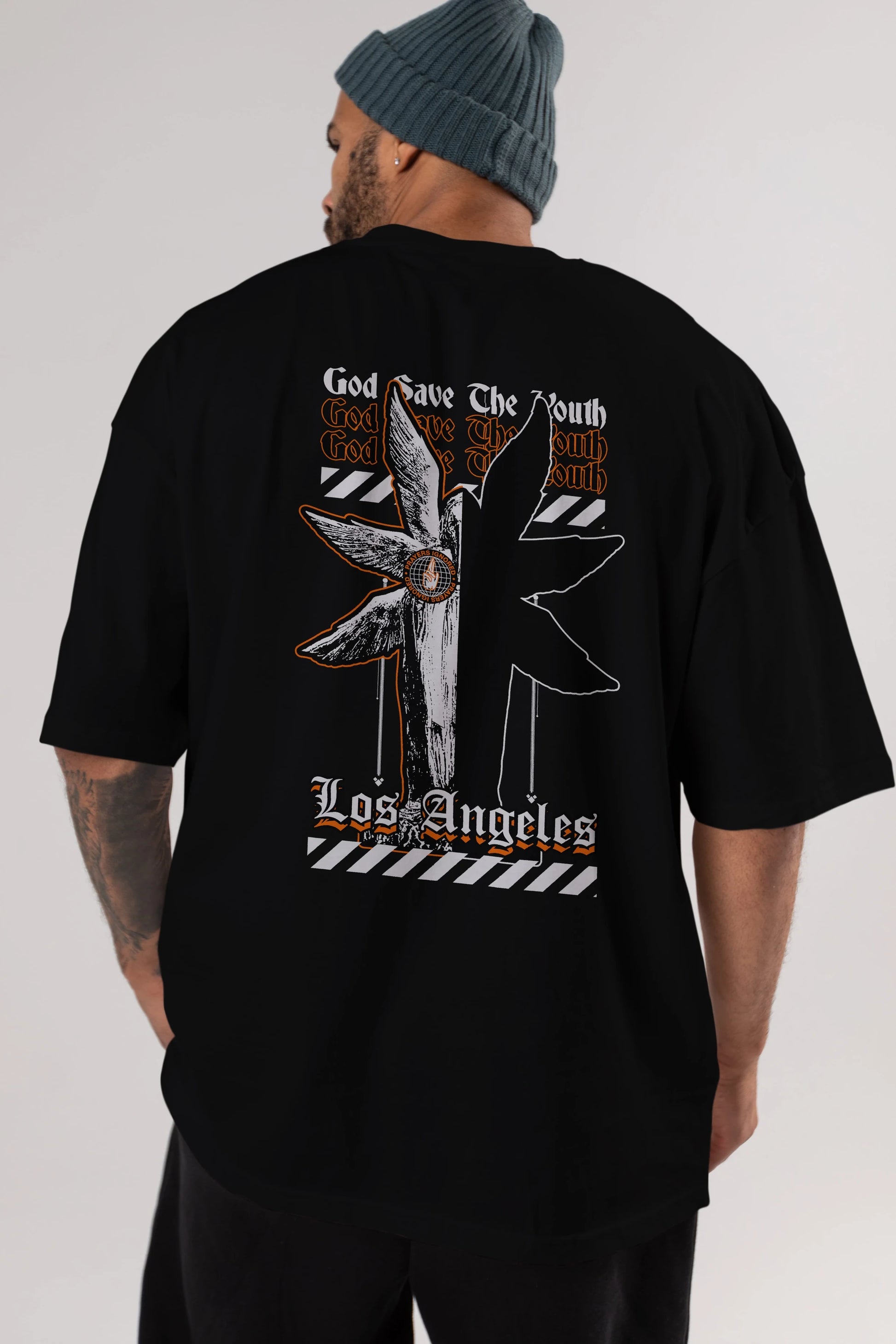 God Save The Youth Arka Baskılı Oversize t-shirt Erkek Kadın Unisex