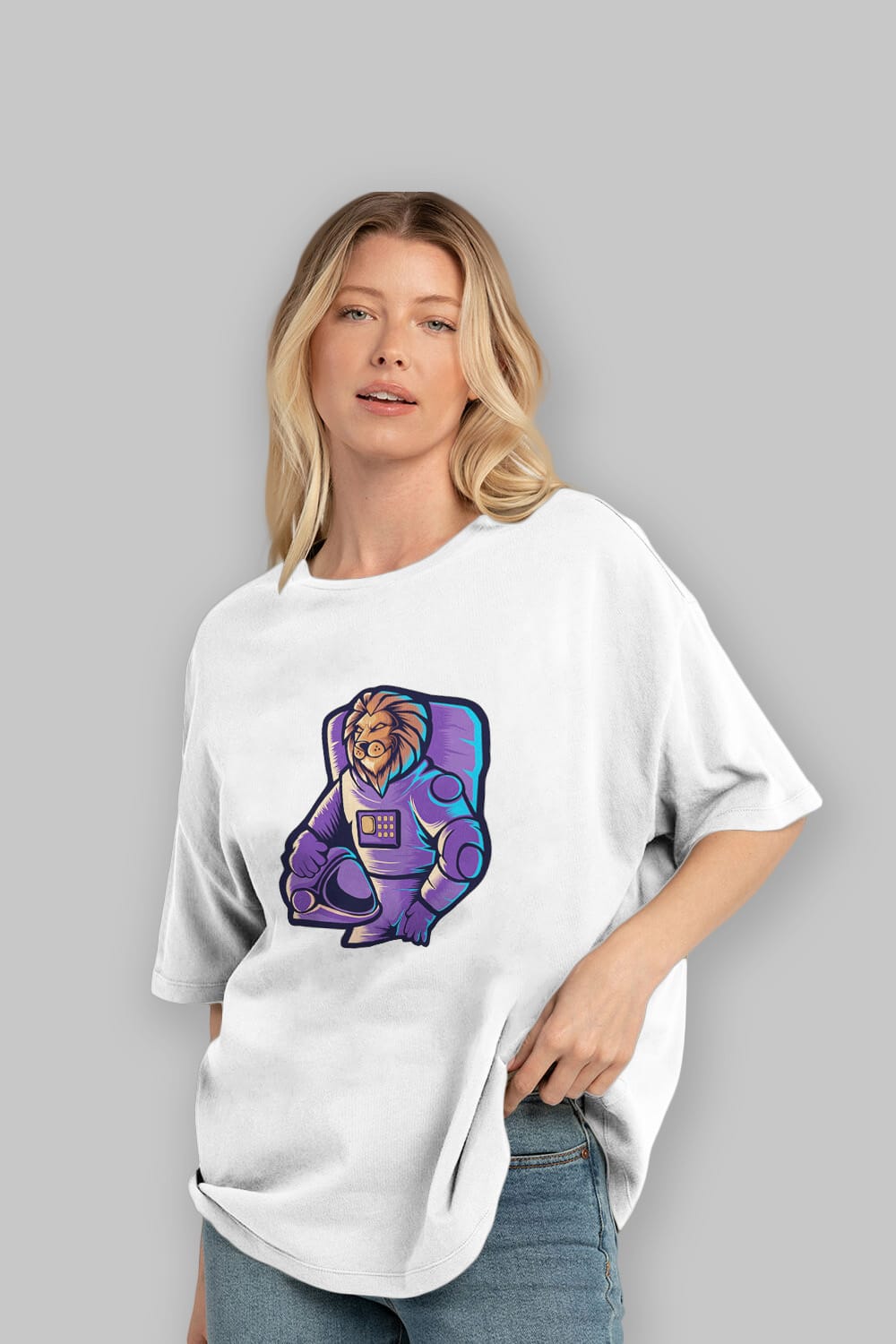 Astroking Sticker Ön Baskılı Oversize t-shirt Erkek Kadın Unisex