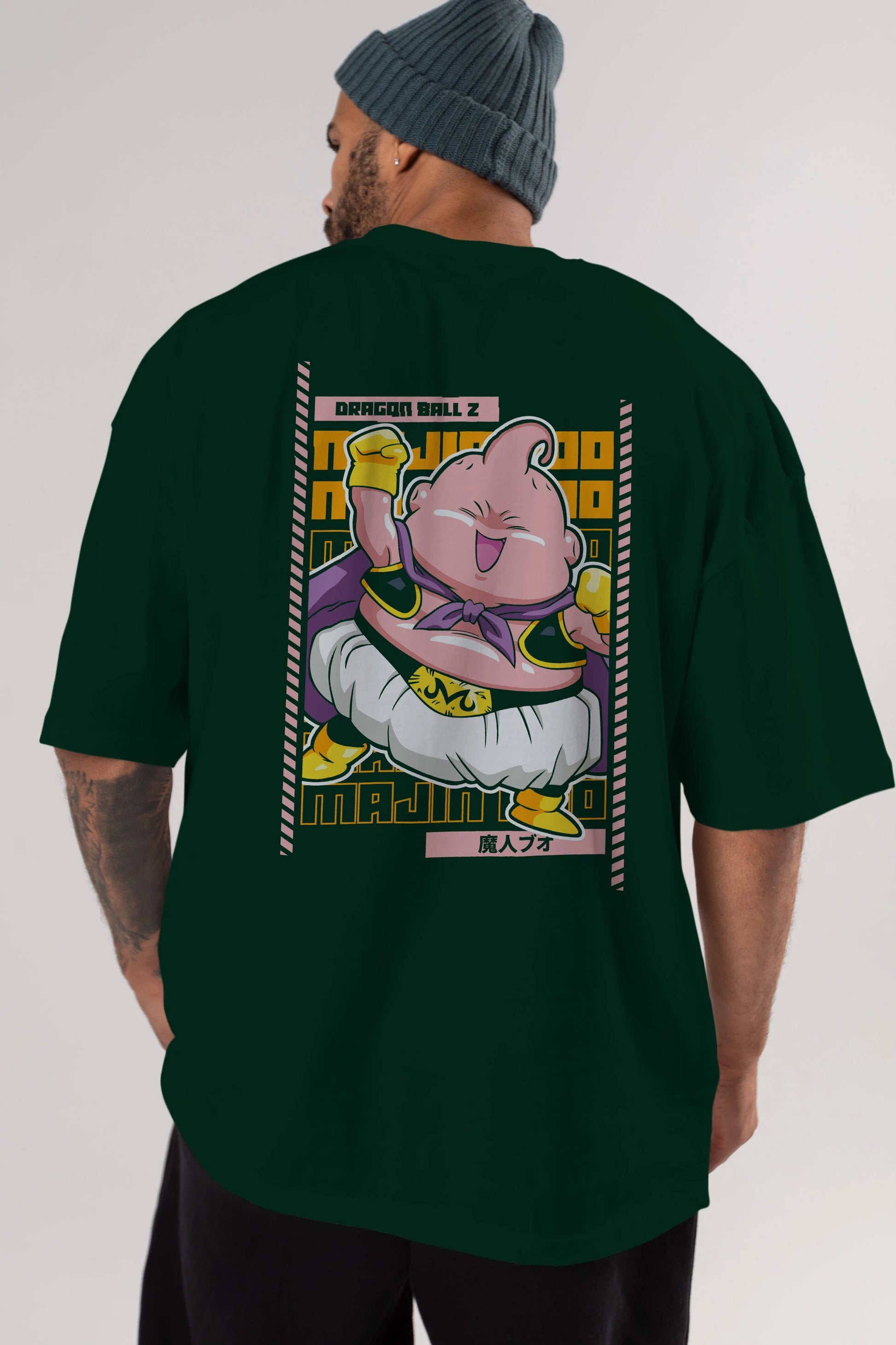 MAJIN BOO1 Anime Arka Baskılı Oversize t-shirt Erkek Kadın Unisex