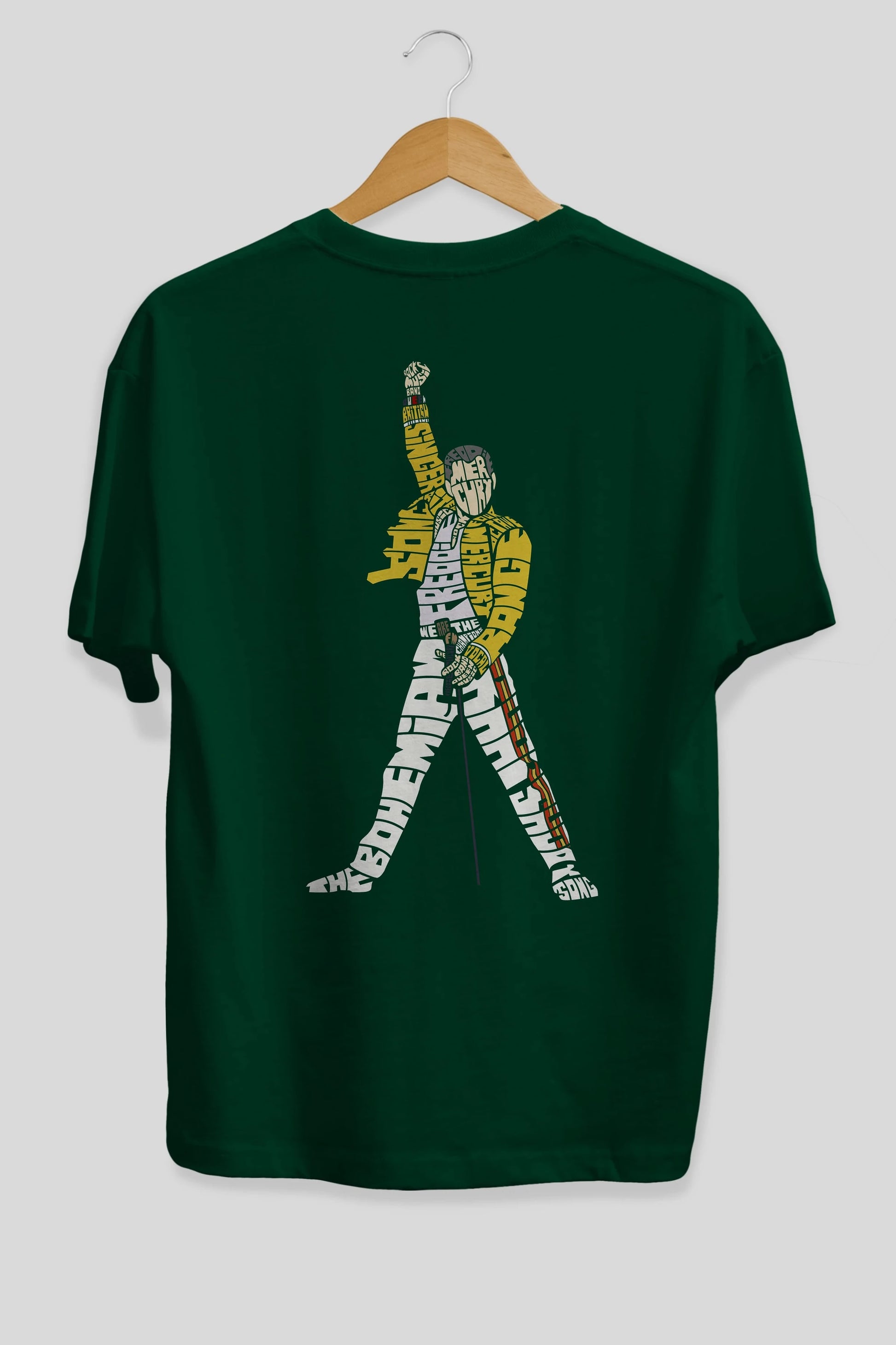 Freddy Mercury Arka Baskılı Oversize t-shirt %100 pamuk Erkek Kadın Unisex