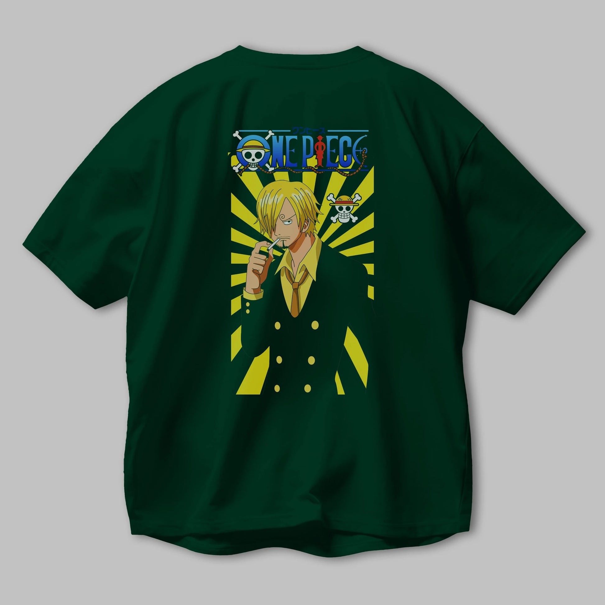 Sanji 4 Anime Arka Baskılı Oversize t-shirt Erkek Kadın Unisex %100 pamuk tişort