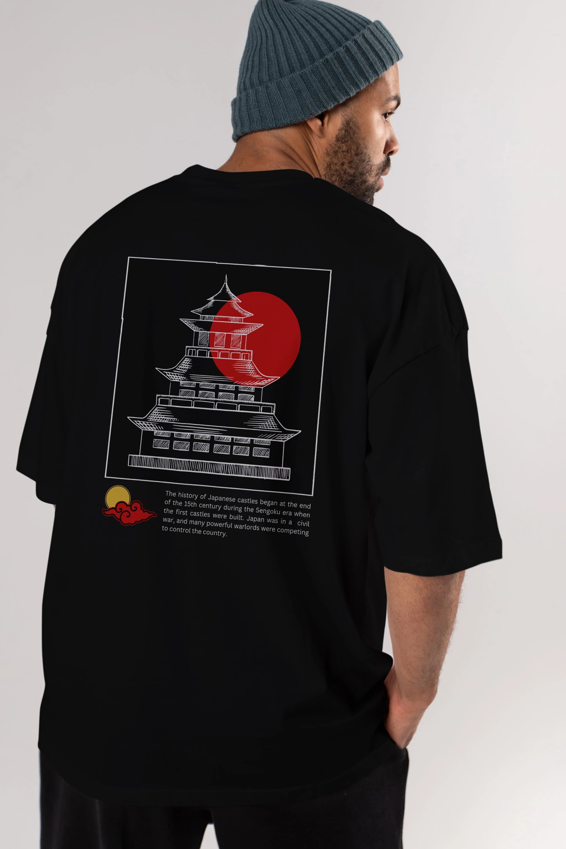 Japan Streetwear Arka Baskılı Oversize t-shirt Erkek Kadın Unisex
