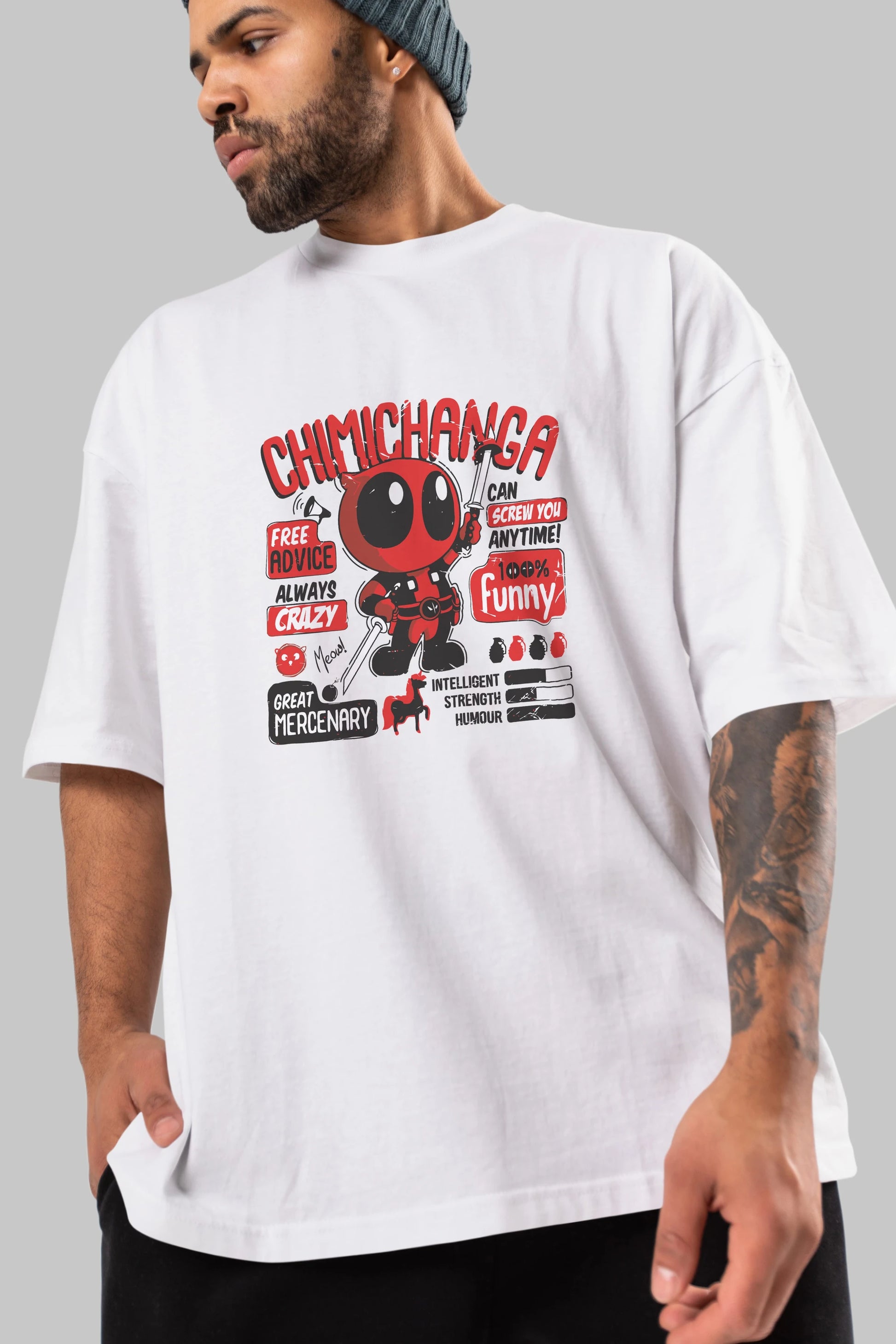 Deadpool (9) Ön Baskılı Oversize t-shirt Erkek Kadın Unisex %100 Pamuk Bisiklet Yaka tişort