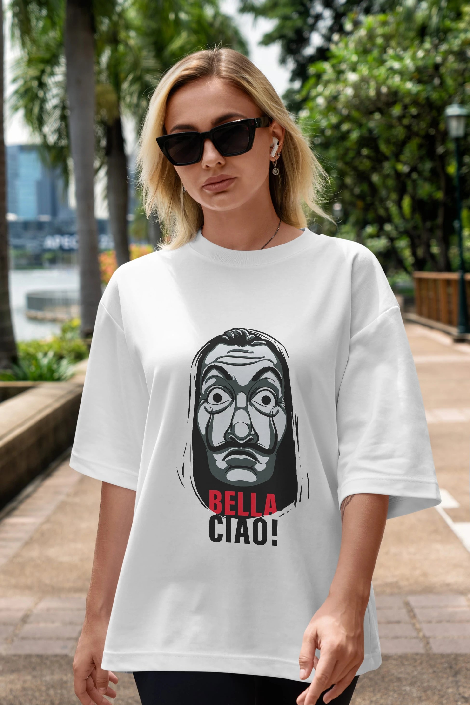 La Casa De Papel (12) Ön Baskılı Oversize t-shirt Erkek Kadın Unisex %100 Pamuk Bisiklet Yaka tişort