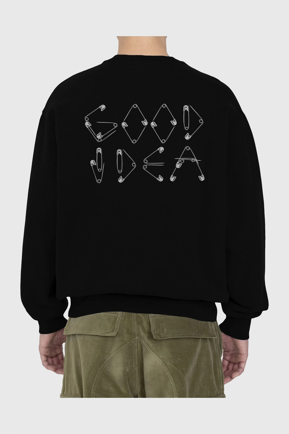 Good Idea Arka Baskılı Oversize Sweatshirt Erkek Kadın Unisex