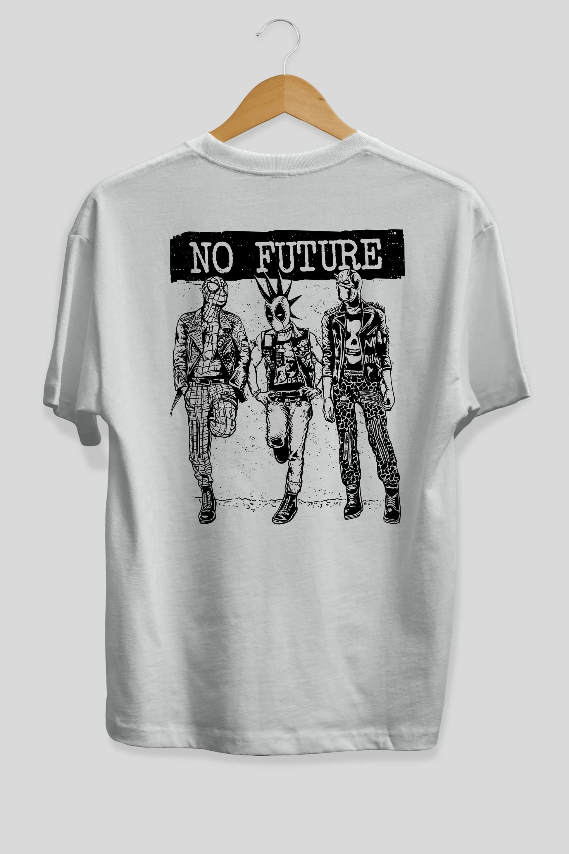 No Future Arka Baskılı Oversize t-shirt Erkek Kadın Unisex %100 Pamuk