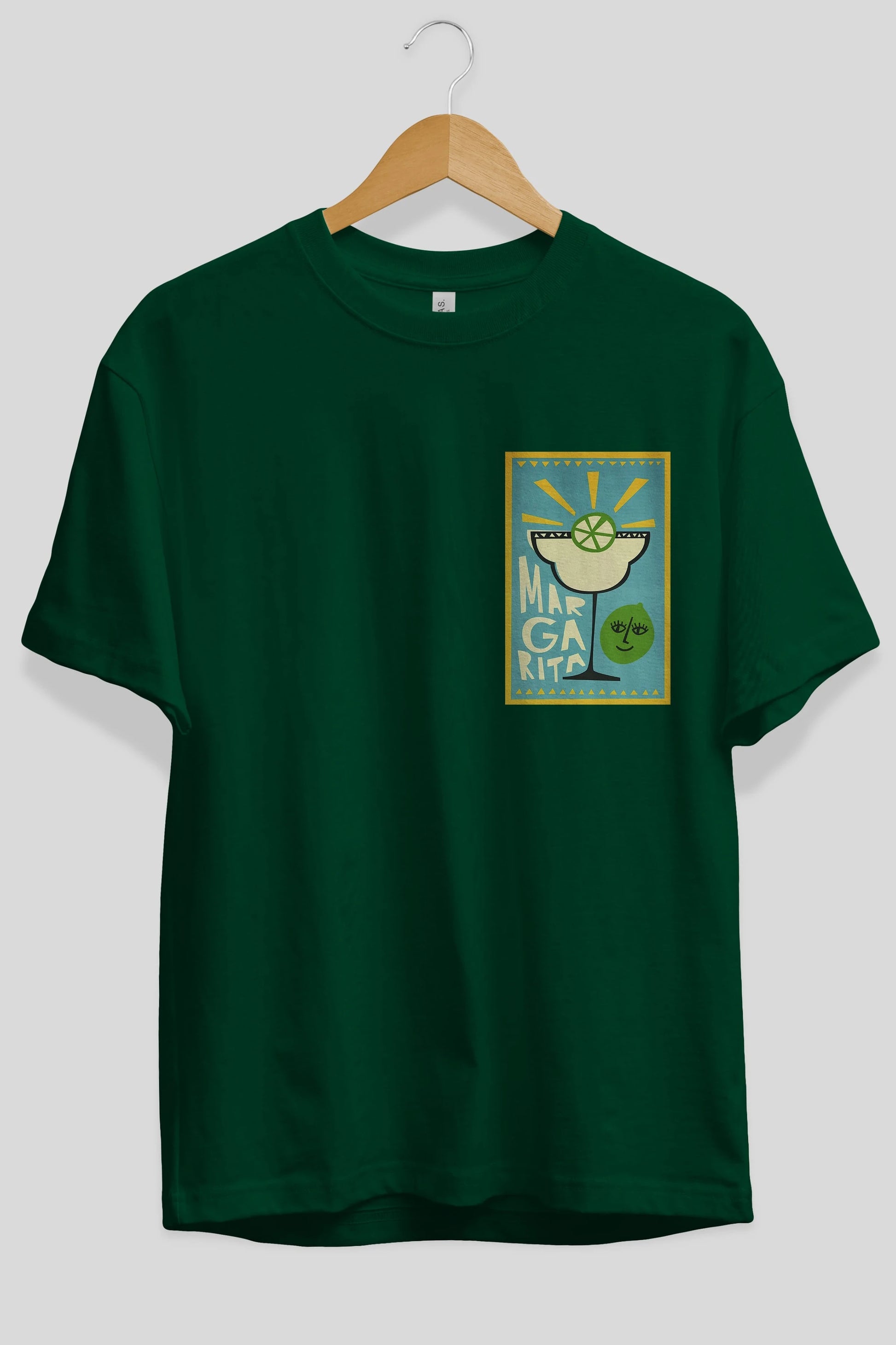 Margarita 4 Ön Sol Baskılı Oversize t-shirt Erkek Kadın Unisex %100 Pamuk Bisiklet Yaka tişort