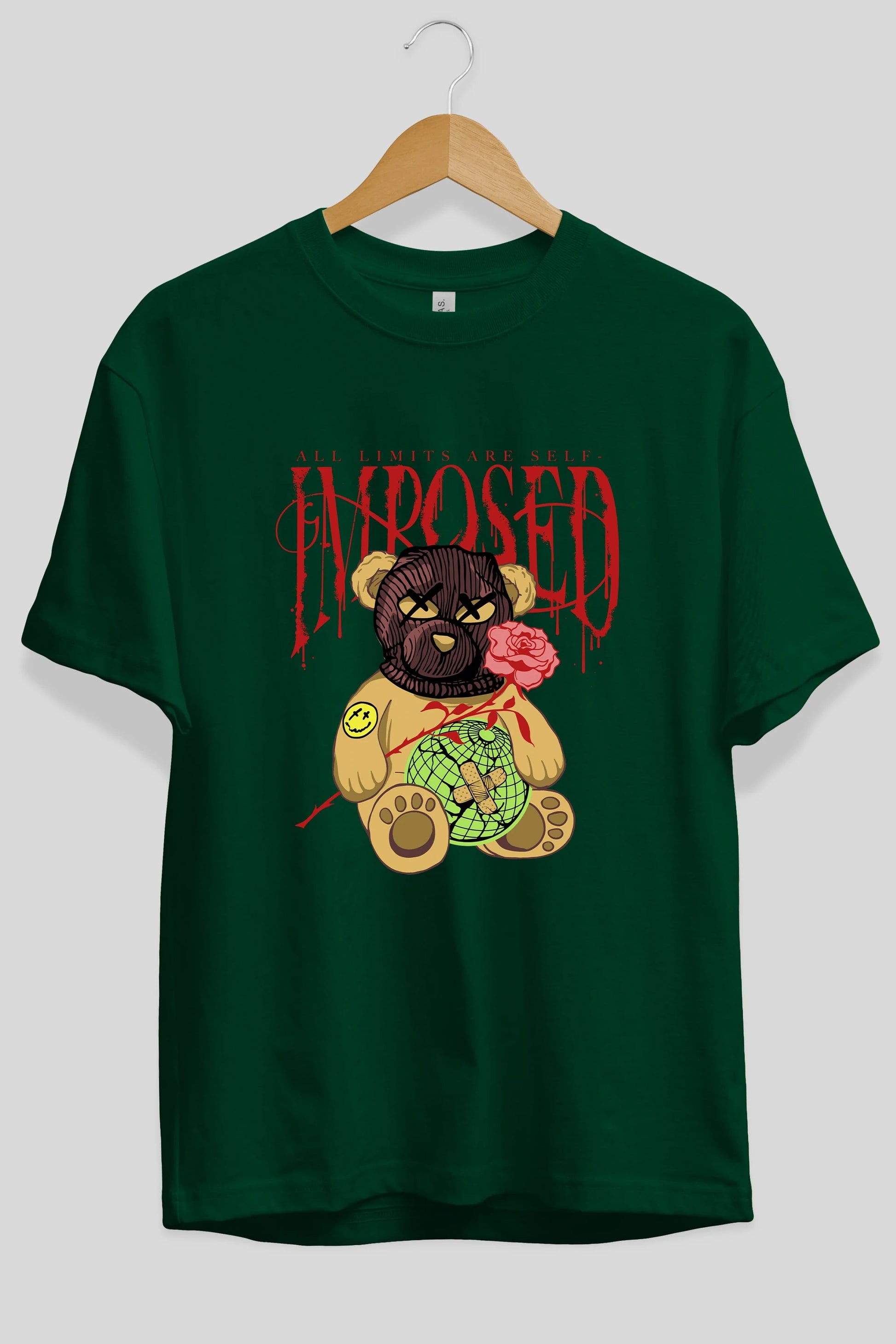 All Limits Bear Ön Baskılı Oversize t-shirt Erkek Kadın Unisex