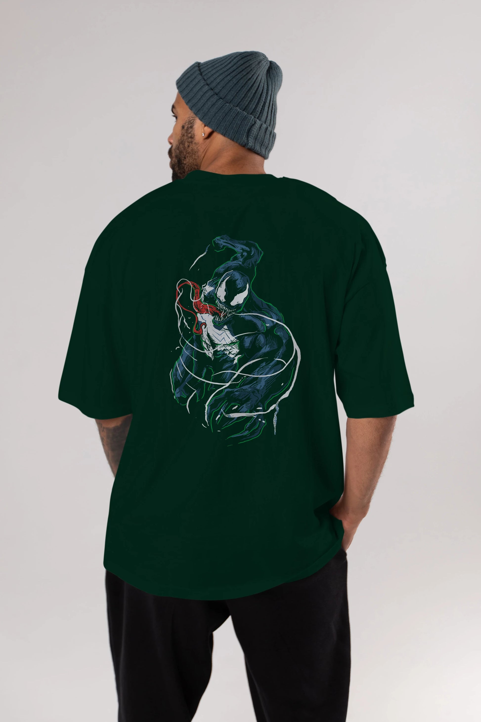 Venom (5) Arka Baskılı Oversize t-shirt Erkek Kadın Unisex %100 Pamuk Bisiklet Yaka tişort