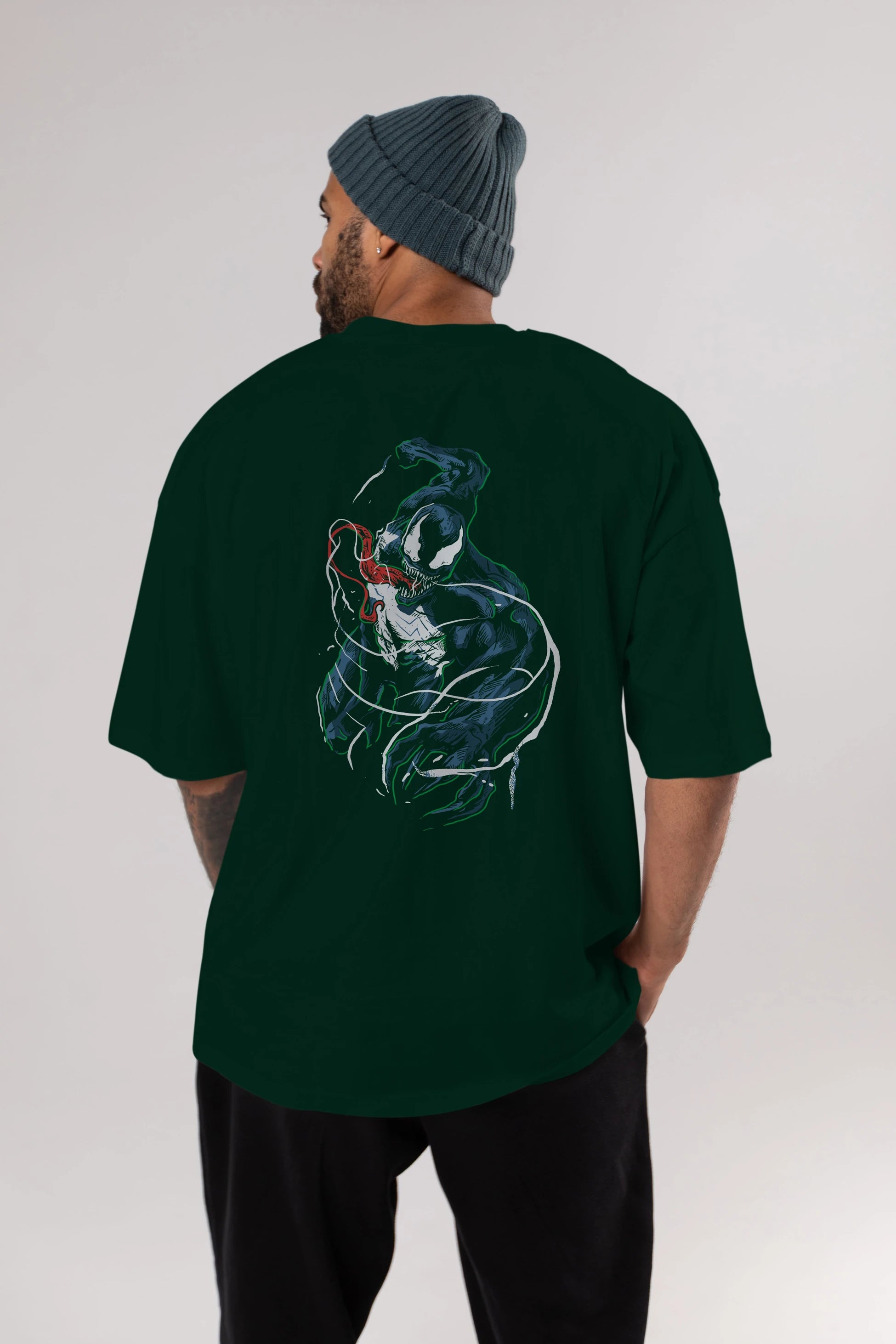Venom (5) Arka Baskılı Oversize t-shirt Erkek Kadın Unisex %100 Pamuk Bisiklet Yaka tişort