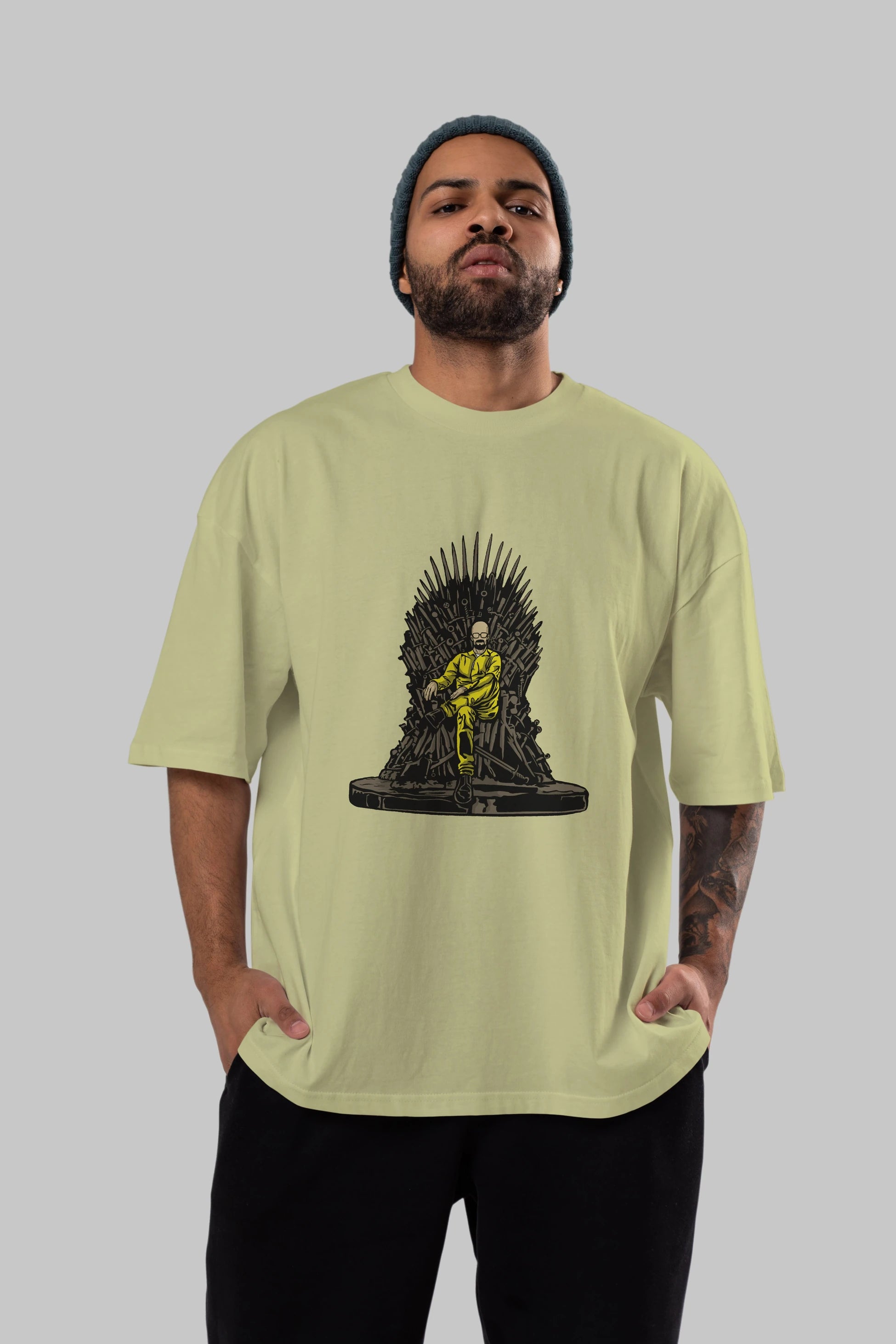 Danger Throne Ön Baskılı Oversize t-shirt Erkek Kadın Unisex %100 Pamuk tişort