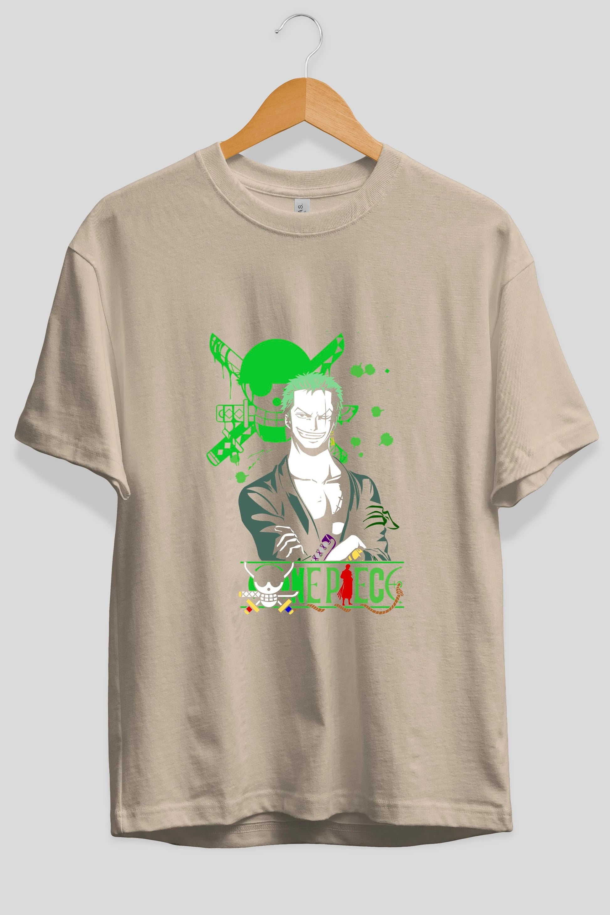 Roronoa Zoro 2 Anime Ön Baskılı Oversize t-shirt Erkek Kadın Unisex