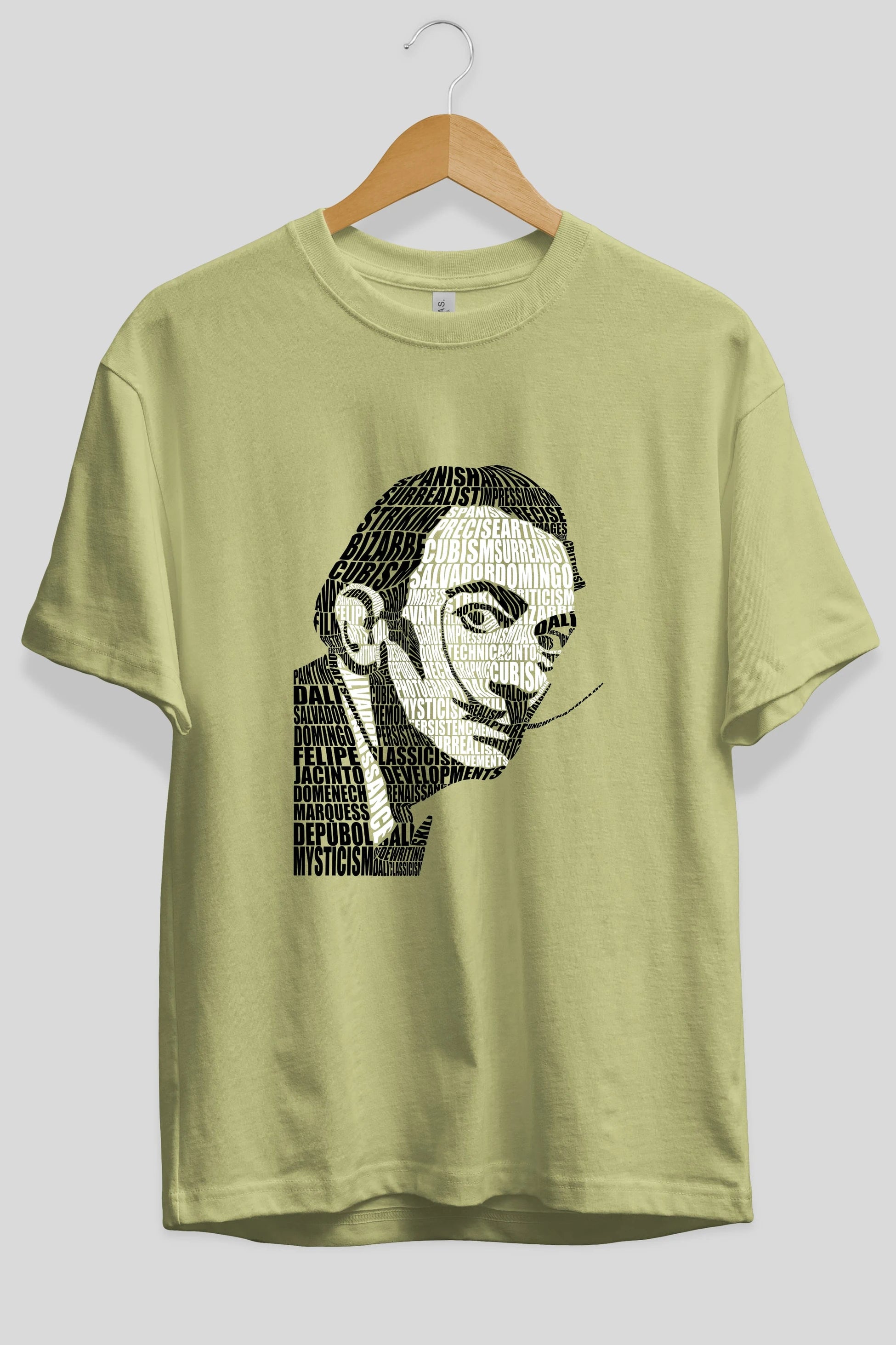 Salvador Dali Calligram Ön Baskılı Oversize t-shirt %100 pamuk Erkek Kadın Unisex