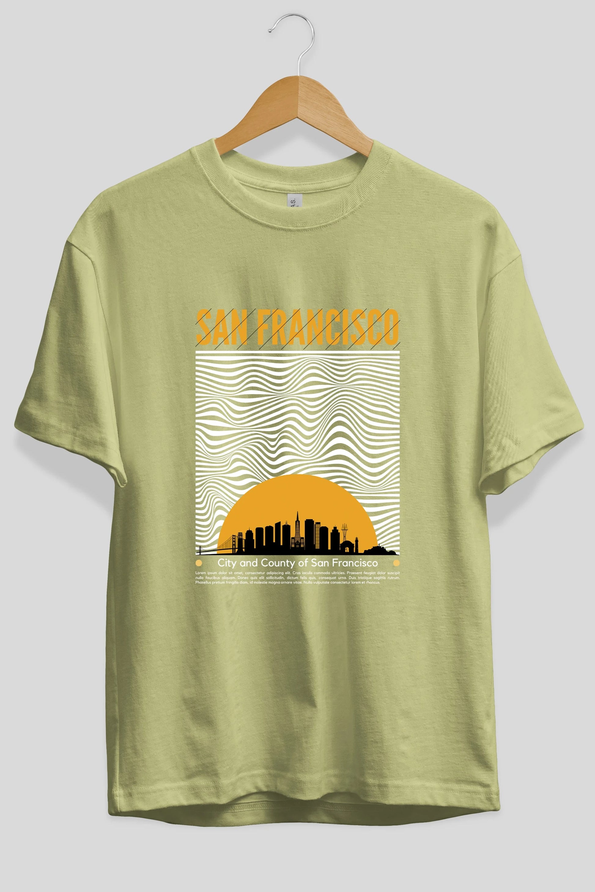 San Francisco Yazılı Ön Baskılı Oversize t-shirt Erkek Kadın Unisex