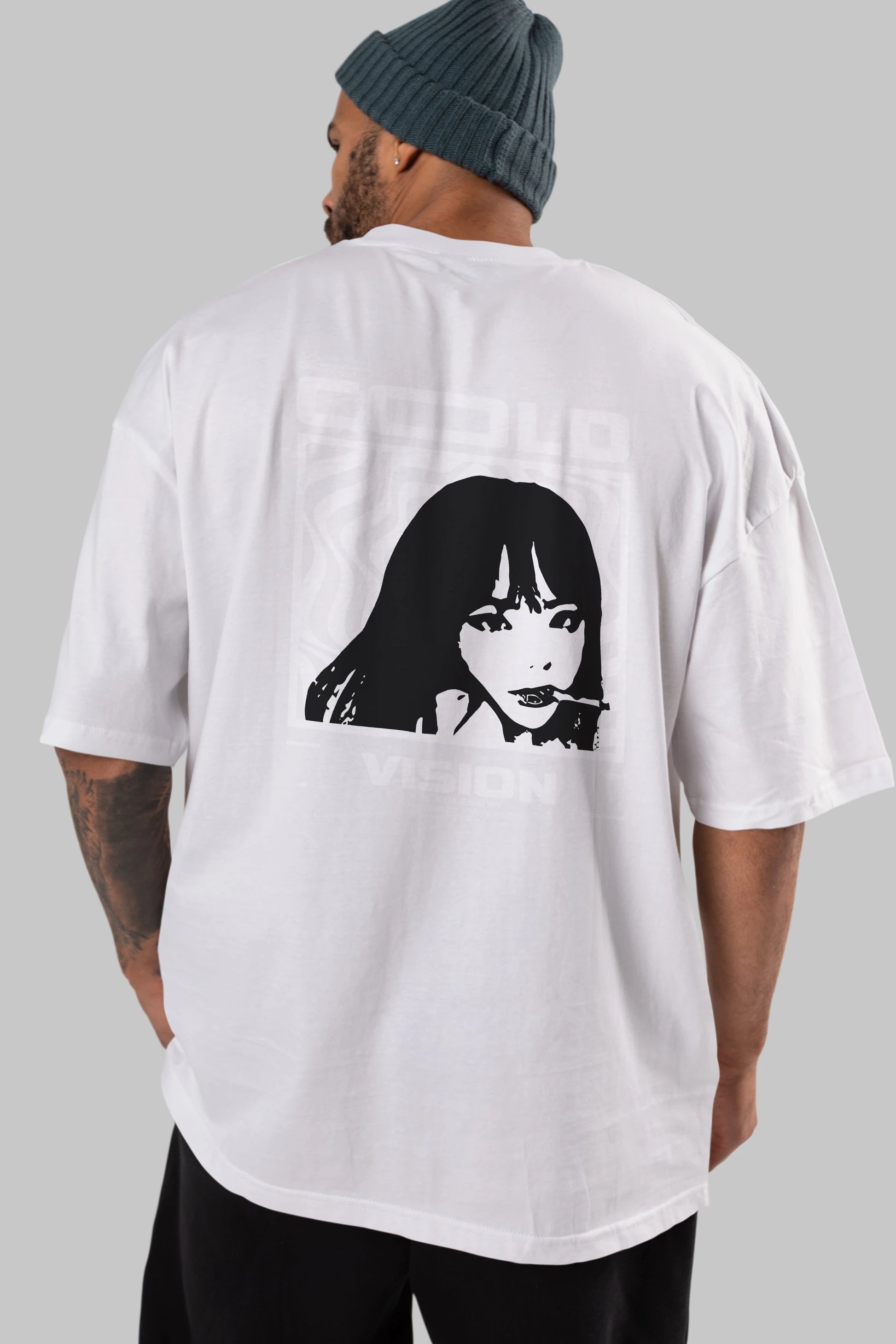 Cold Vision Arka Baskılı Oversize t-shirt Erkek Kadın Unisex