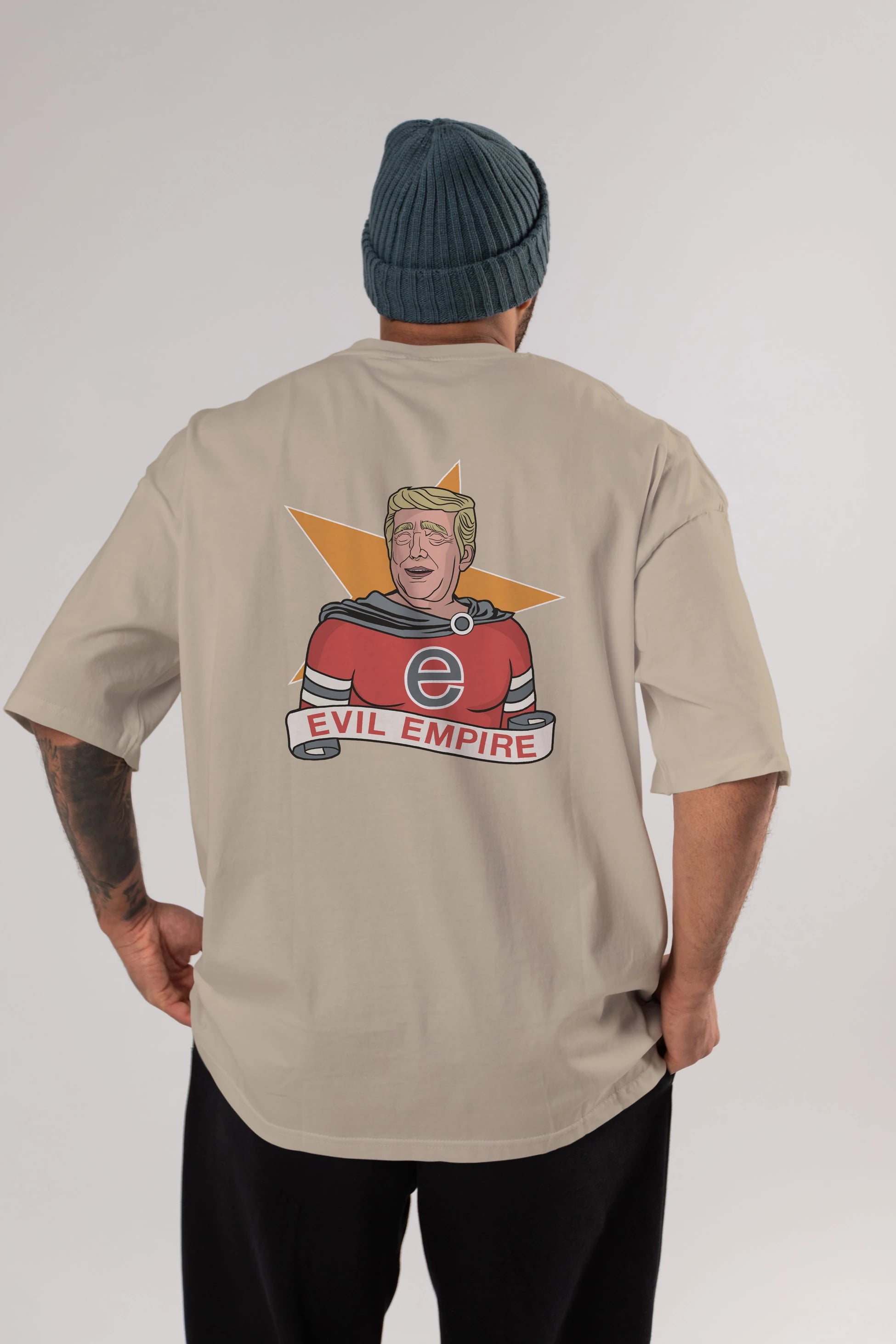 Evil Empire Trump Arka Baskılı Oversize t-shirt Erkek Kadın Unisex %100 Pamuk tişort