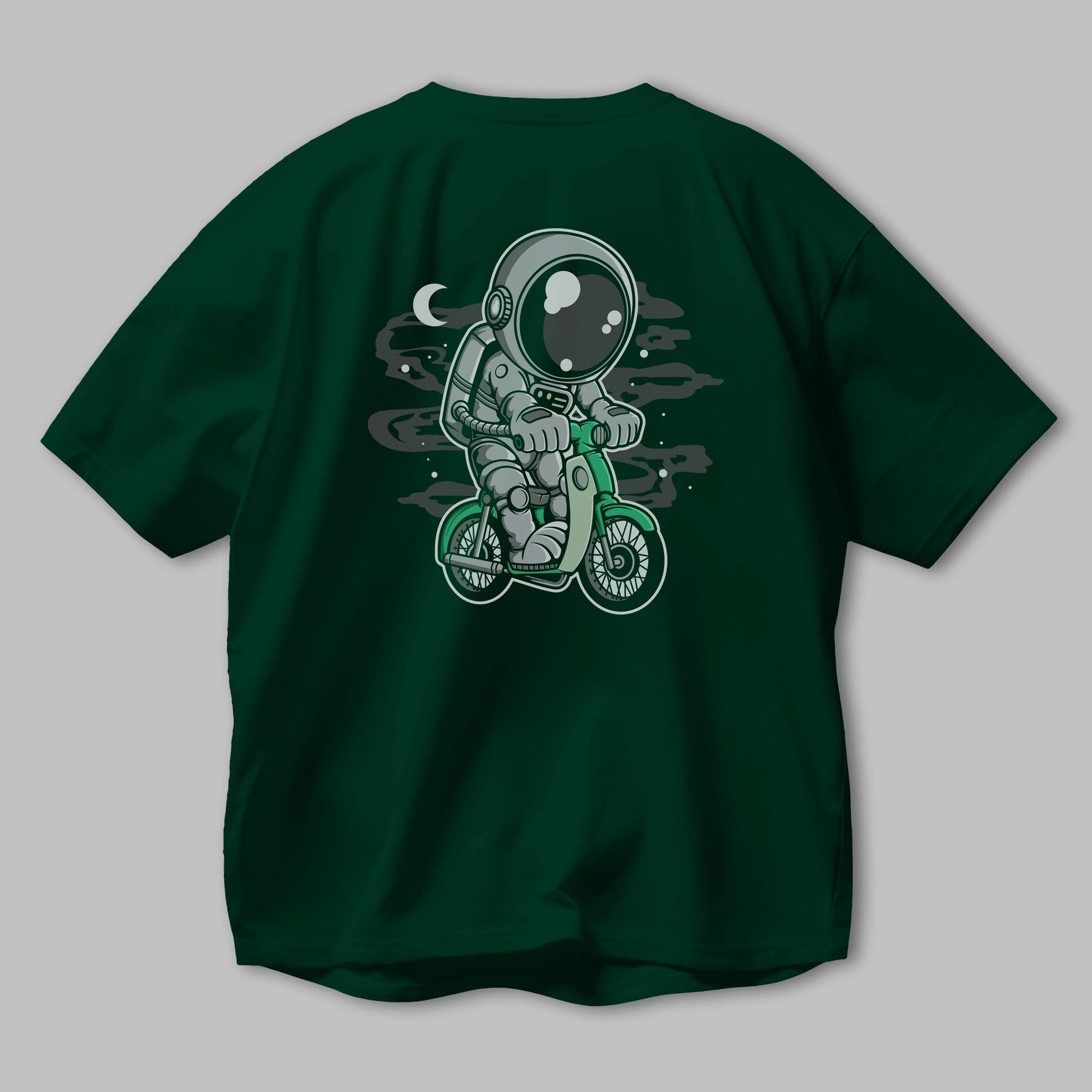 Astronaut Classic Motorbike Arka Baskılı Oversize t-shirt Erkek Kadın Unisex