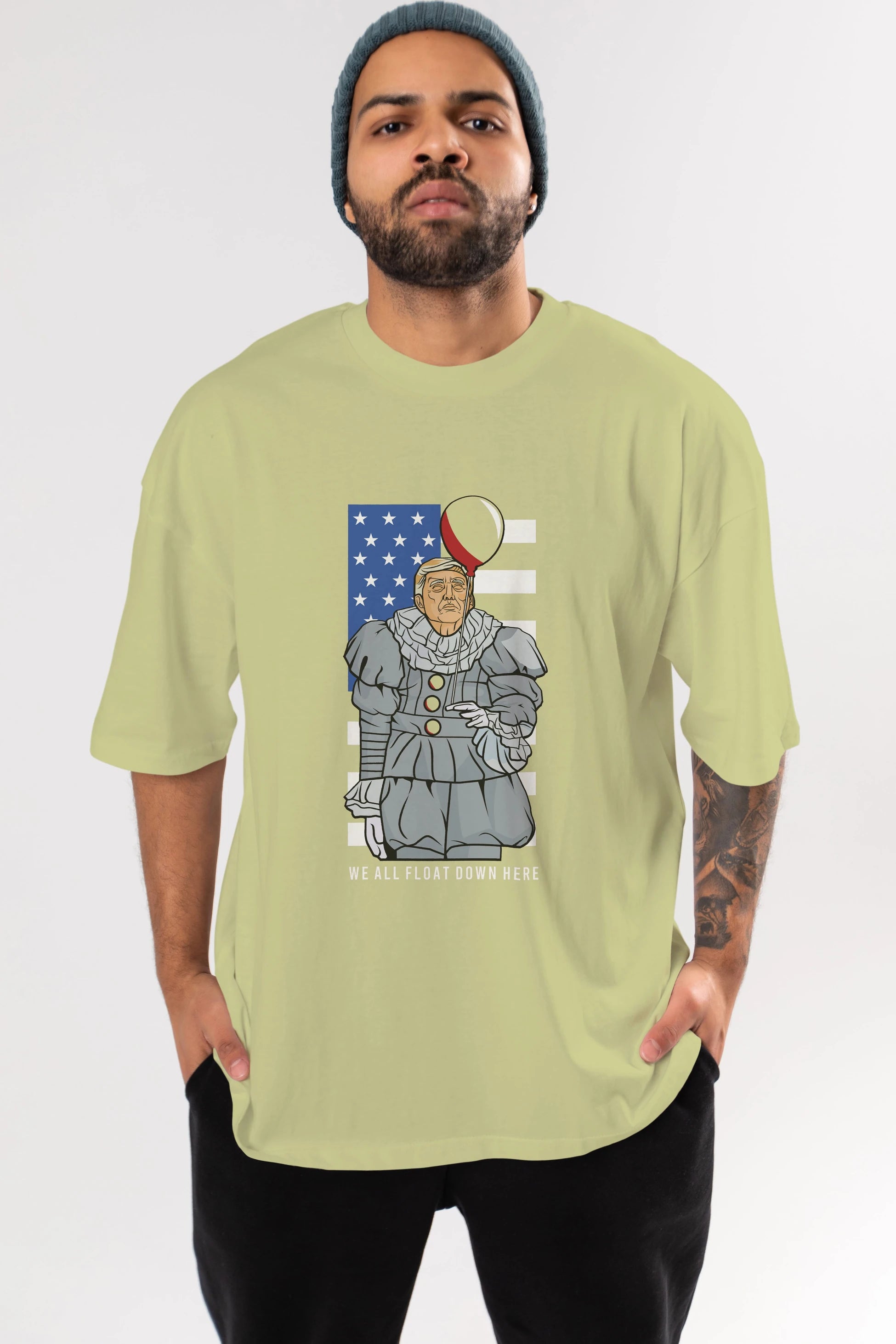 It Trump Ön Baskılı Oversize t-shirt Erkek Kadın Unisex %100 Pamuk tişort