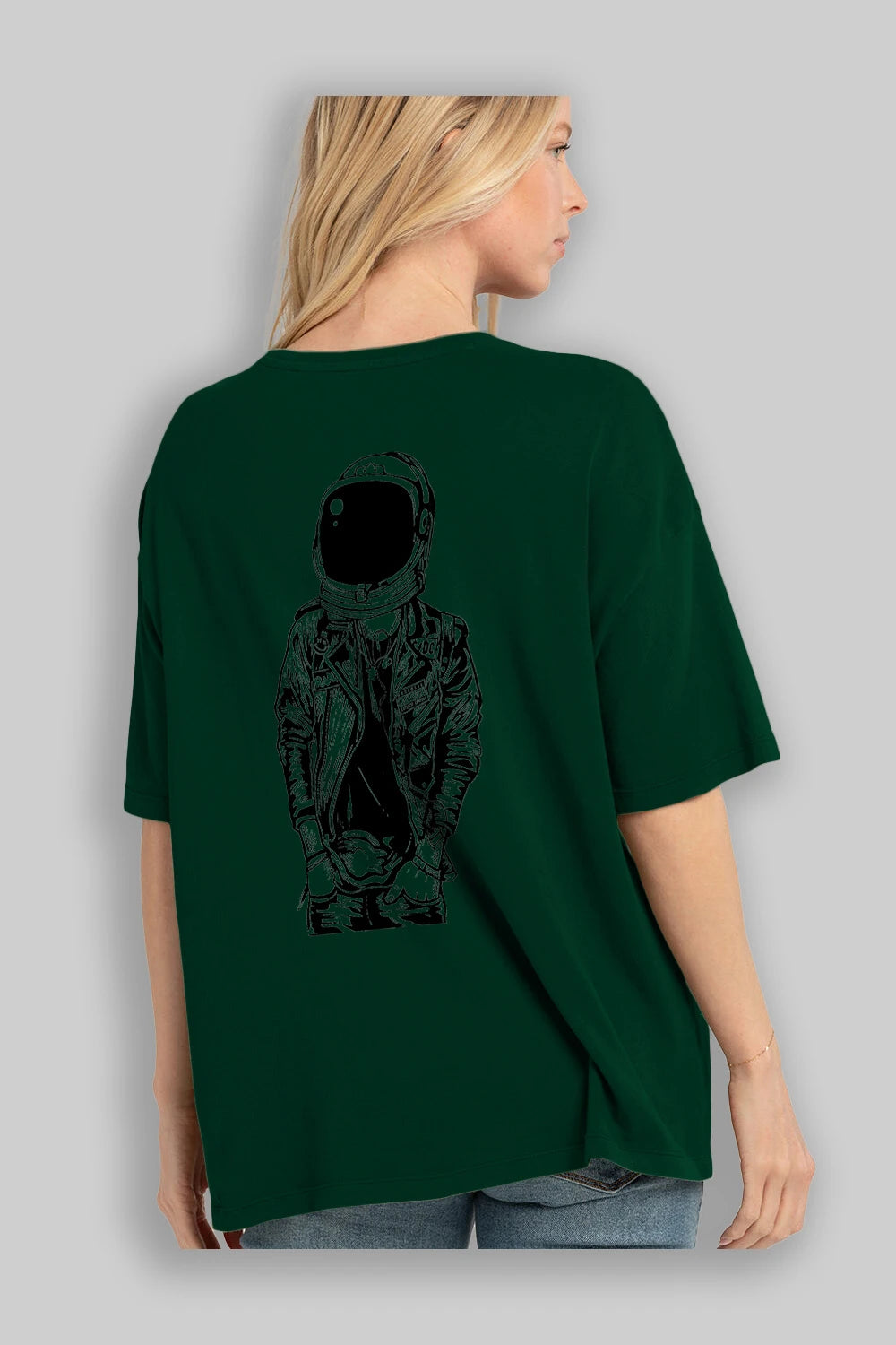 Astronaut Punkster Arka Baskılı Oversize t-shirt Erkek Kadın Unisex %100 Pamuk